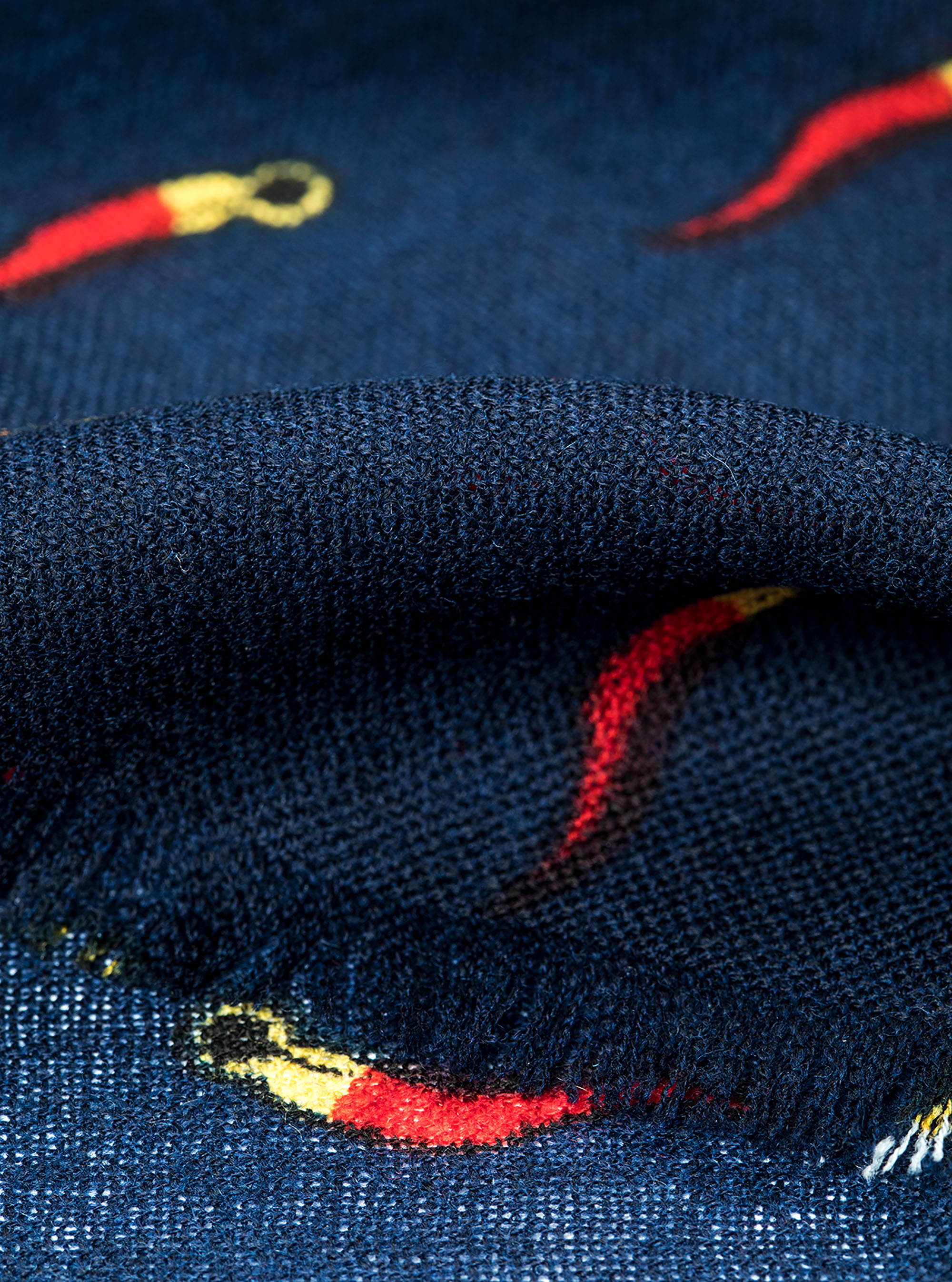 Sciarpa stampa corno, NAVY BLUE