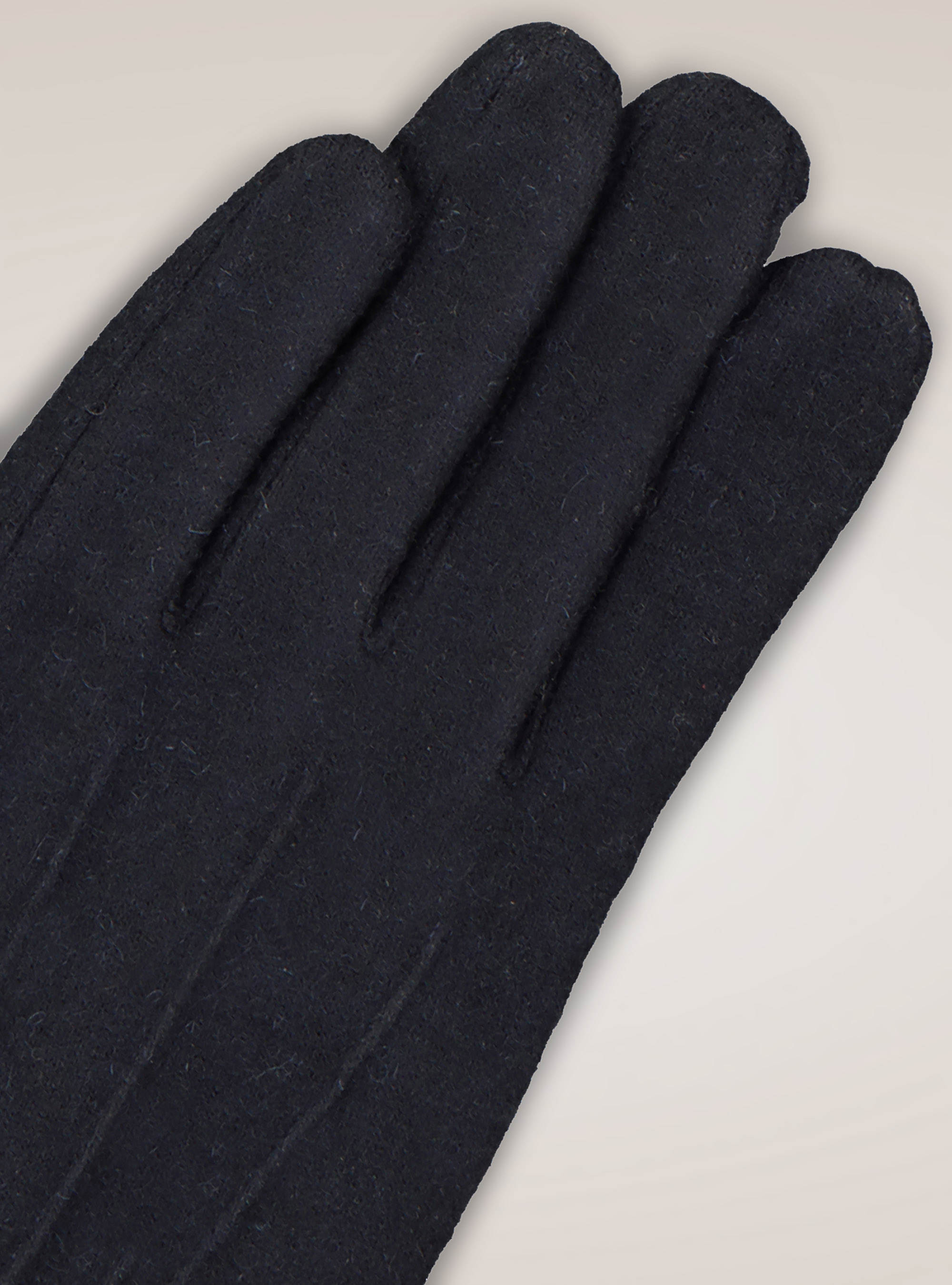 white wool gloves