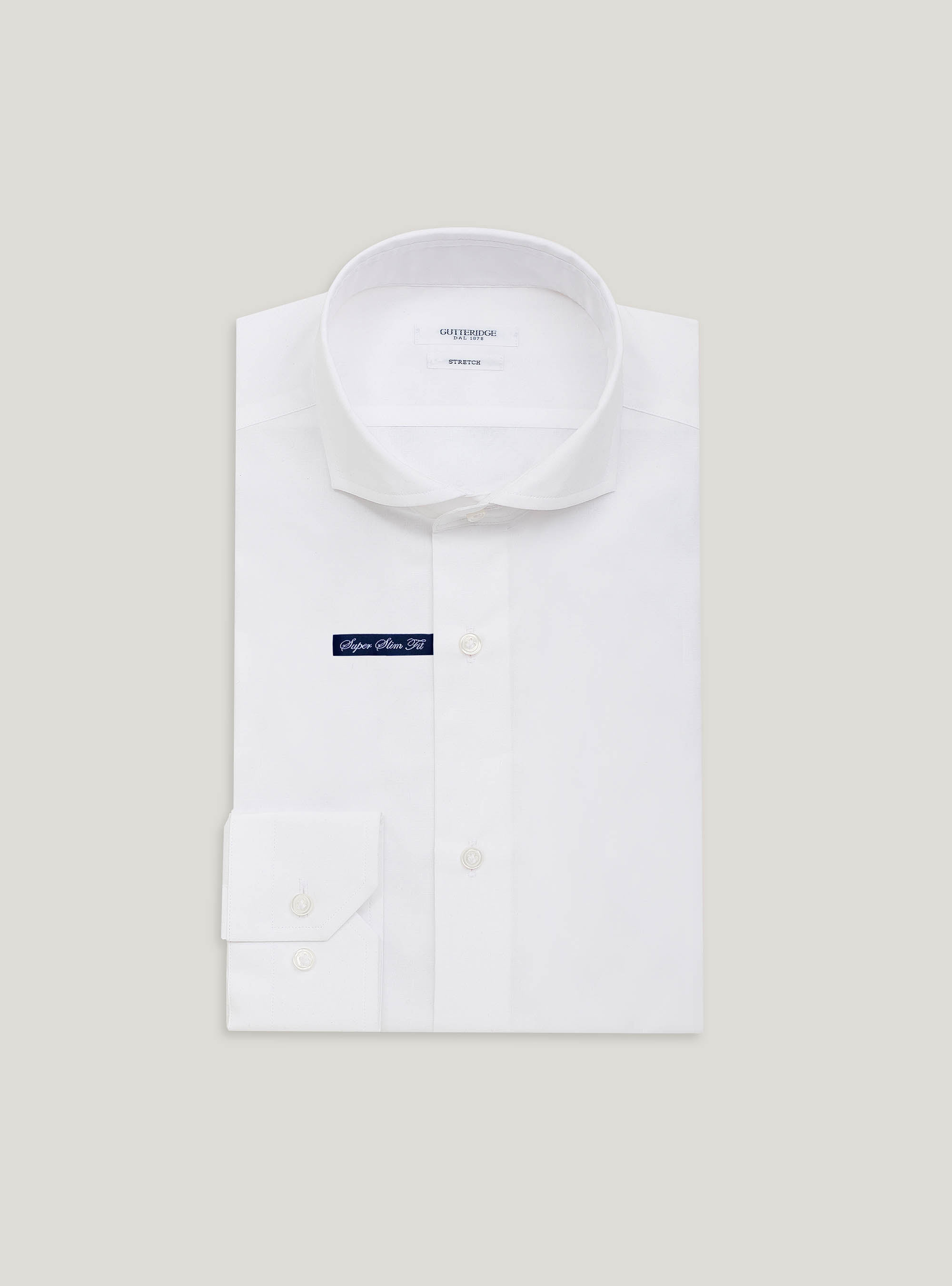 Super slim stretch poplin shirt, WHITE