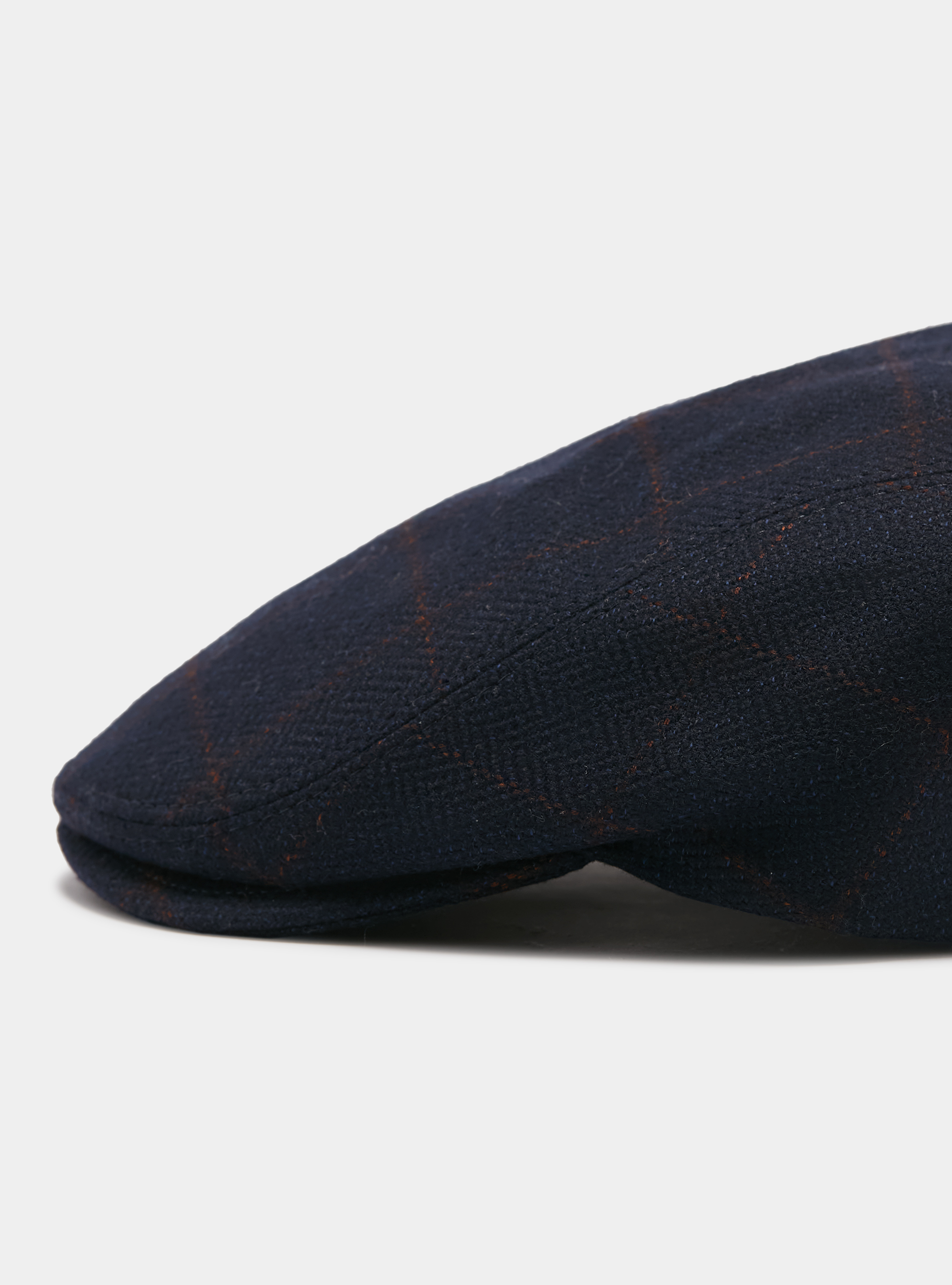 Coppola a quadri in lana cashmere Lanificio di Pray, BLU NAVY