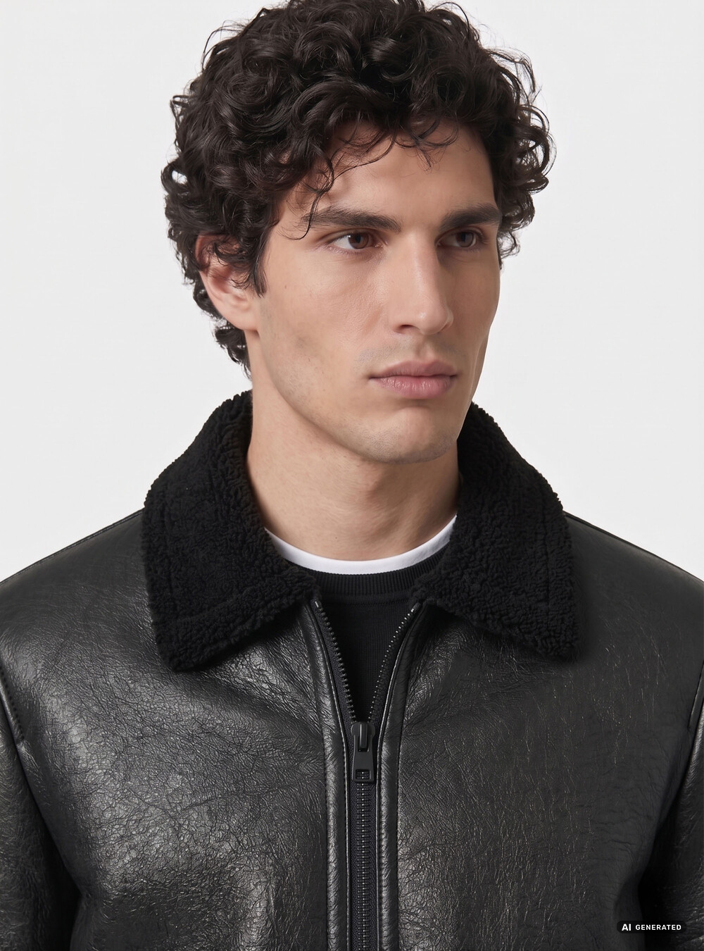 Bomber in similpelle con tasconi, NERO