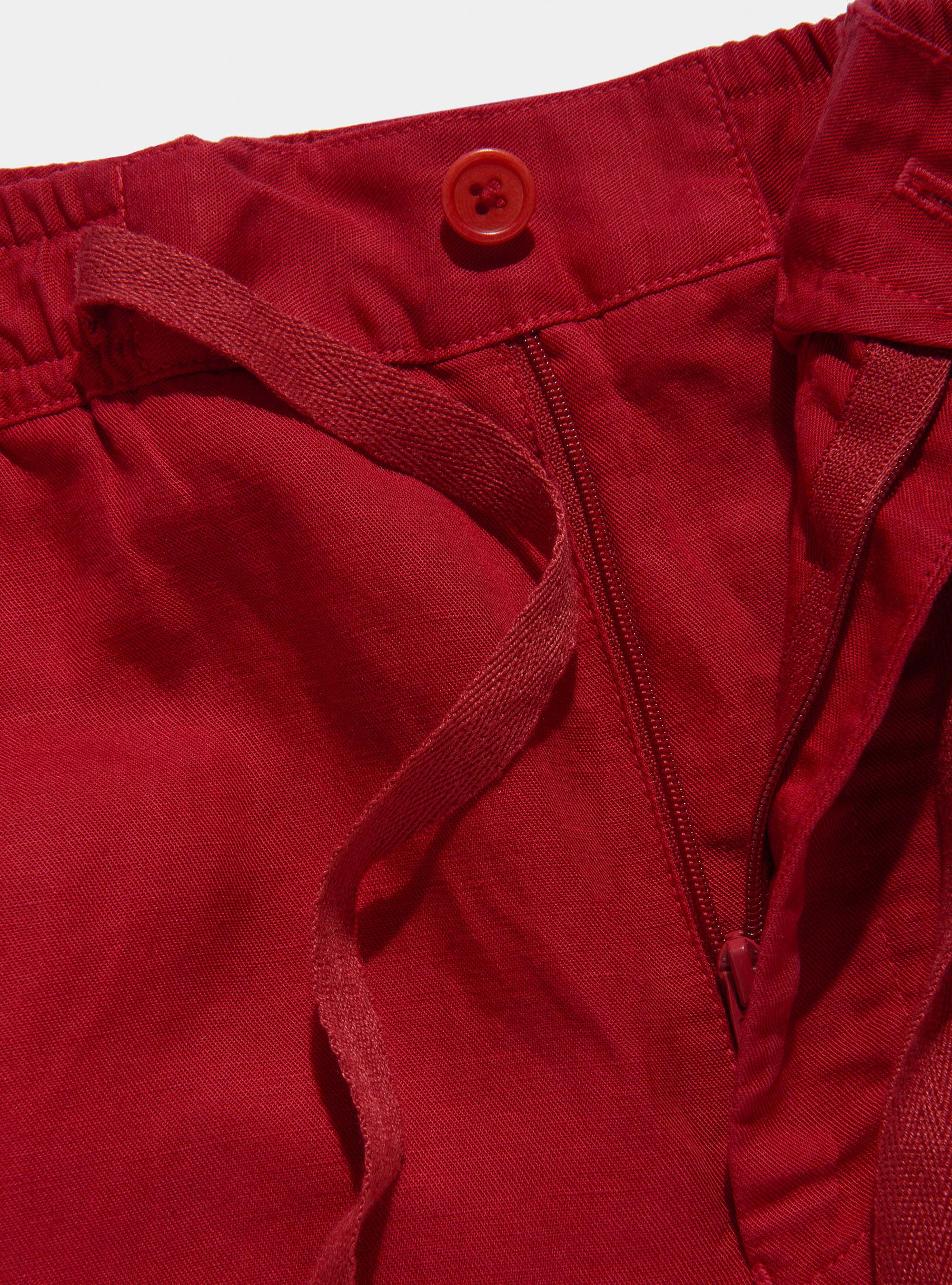 Linen blend bermuda shorts with drawstrings, 0321C CILIEGIA