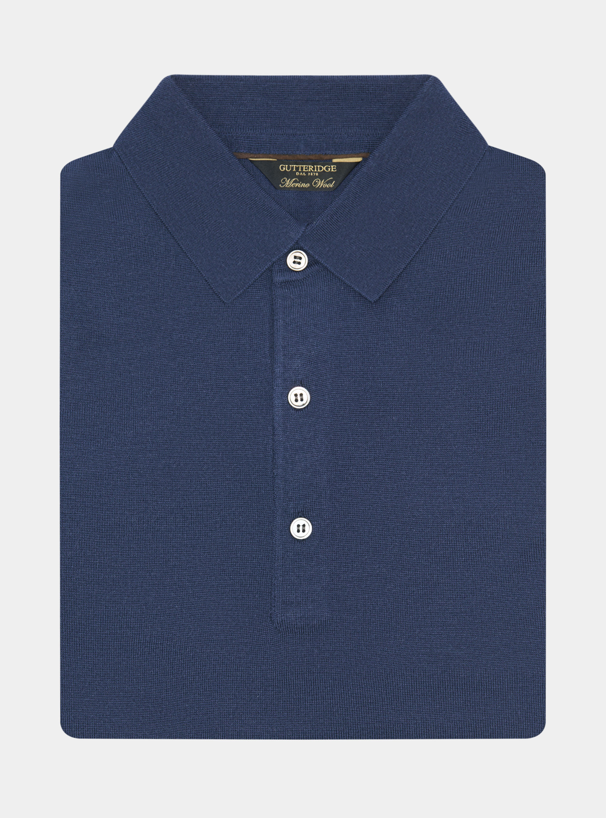 Polo de lana merina extrafina, AZUL TINTA