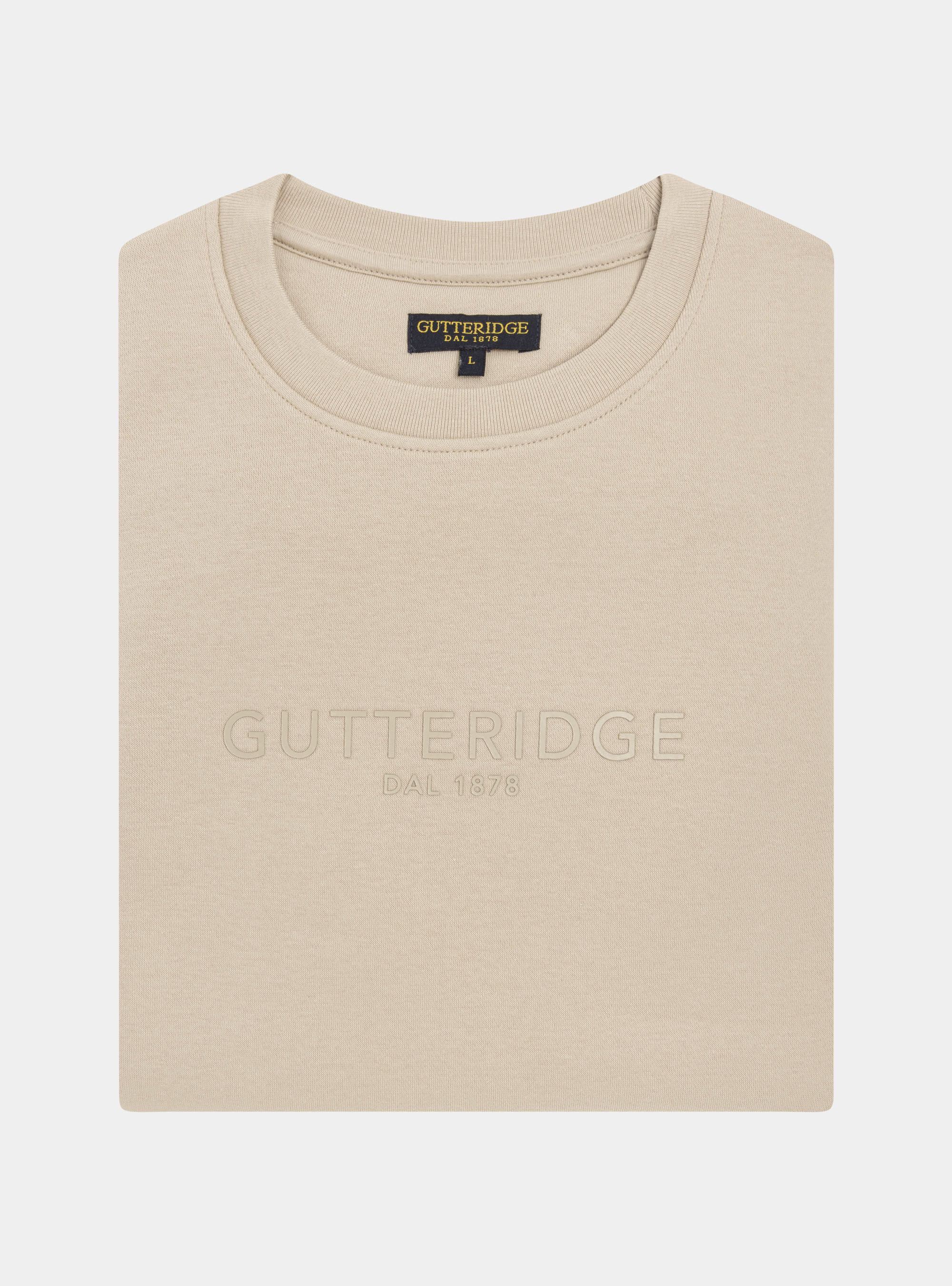 Branded round-neck sweatshirt, ECRU