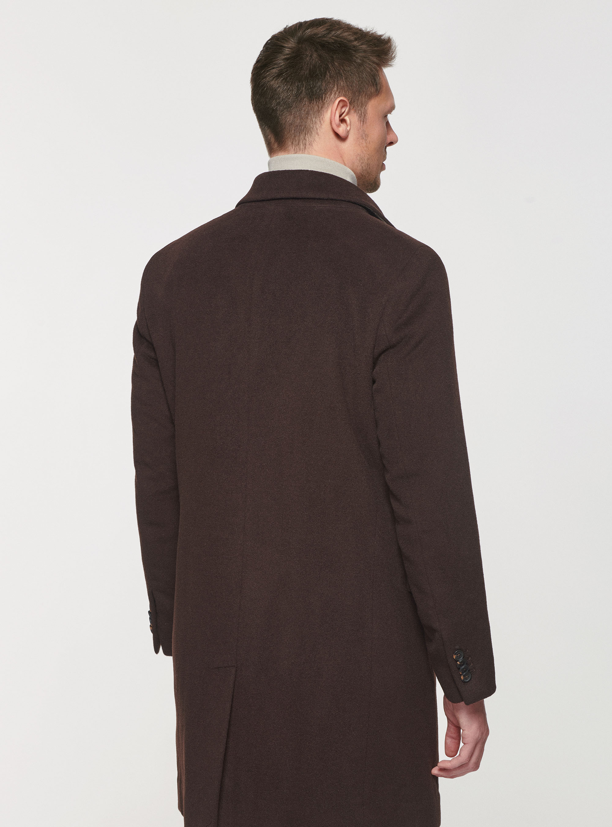 Wool and cashmere coat, BROWN