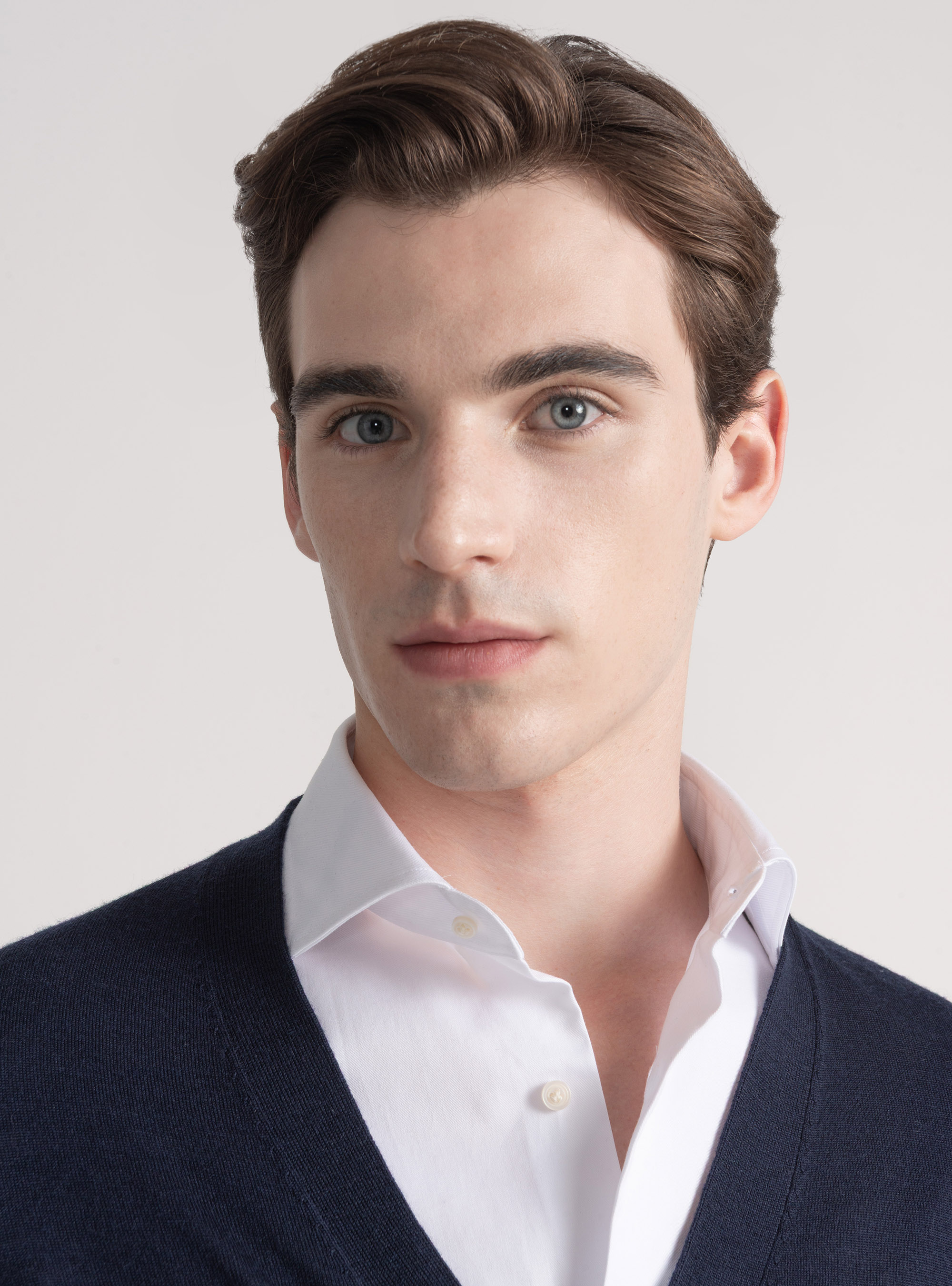 Cardigan in maglia con bottoni in lana merino extrafine, BLU NAVY