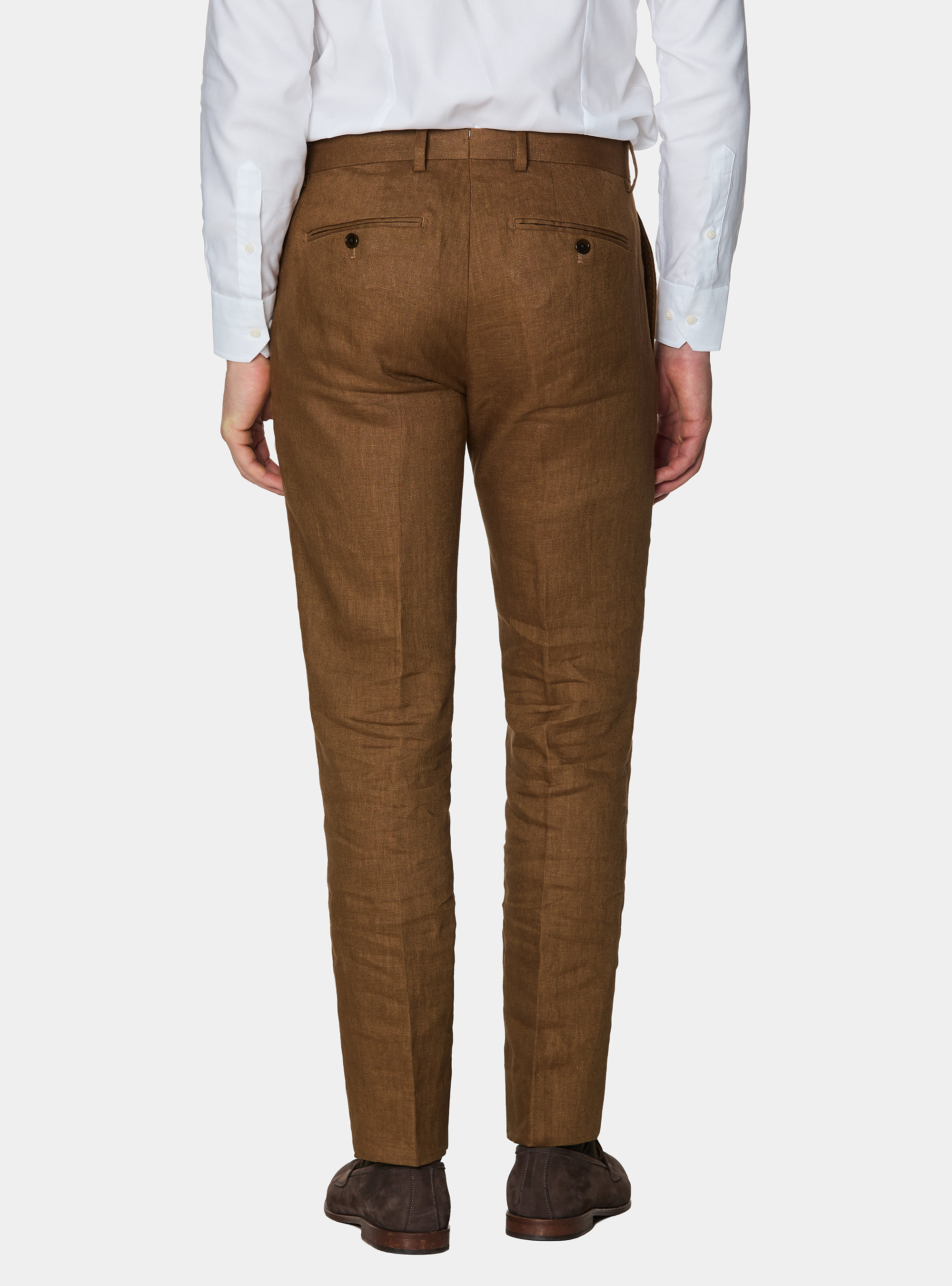 Anzughose aus reinem Leinen, TABACCO 0533C