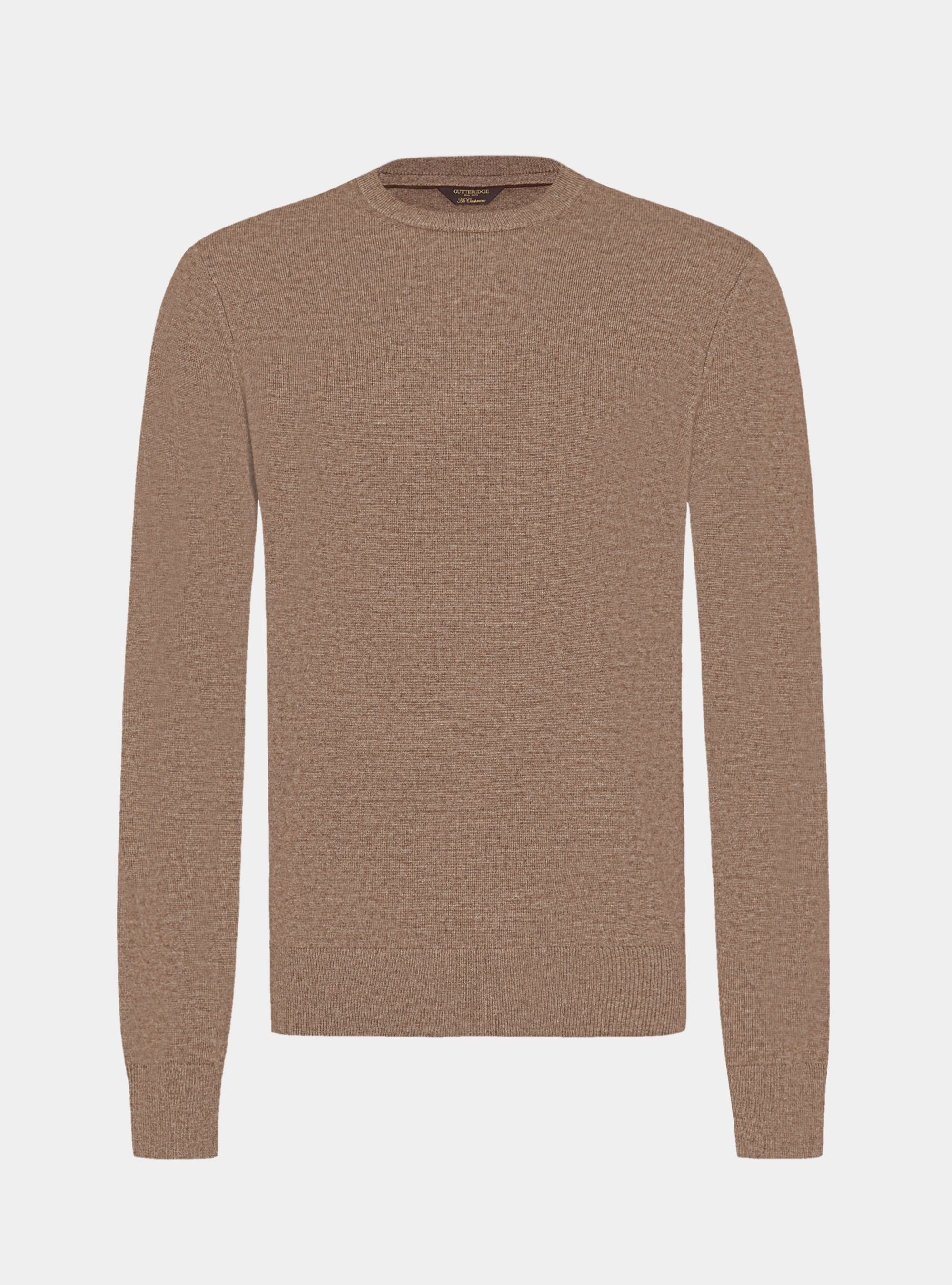 Tricot à col ras du cou en laine mélangée, BOUE