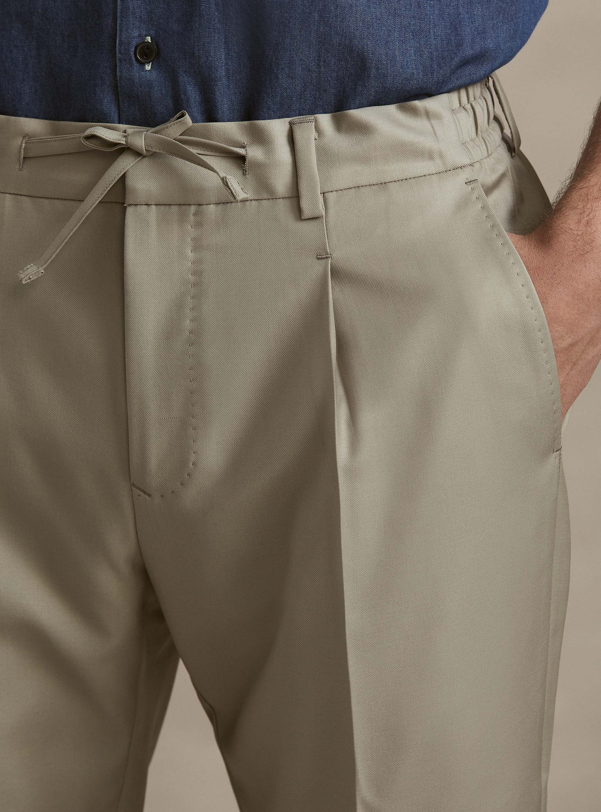 VBC wool drawstring trousers, SABBIA 0591C