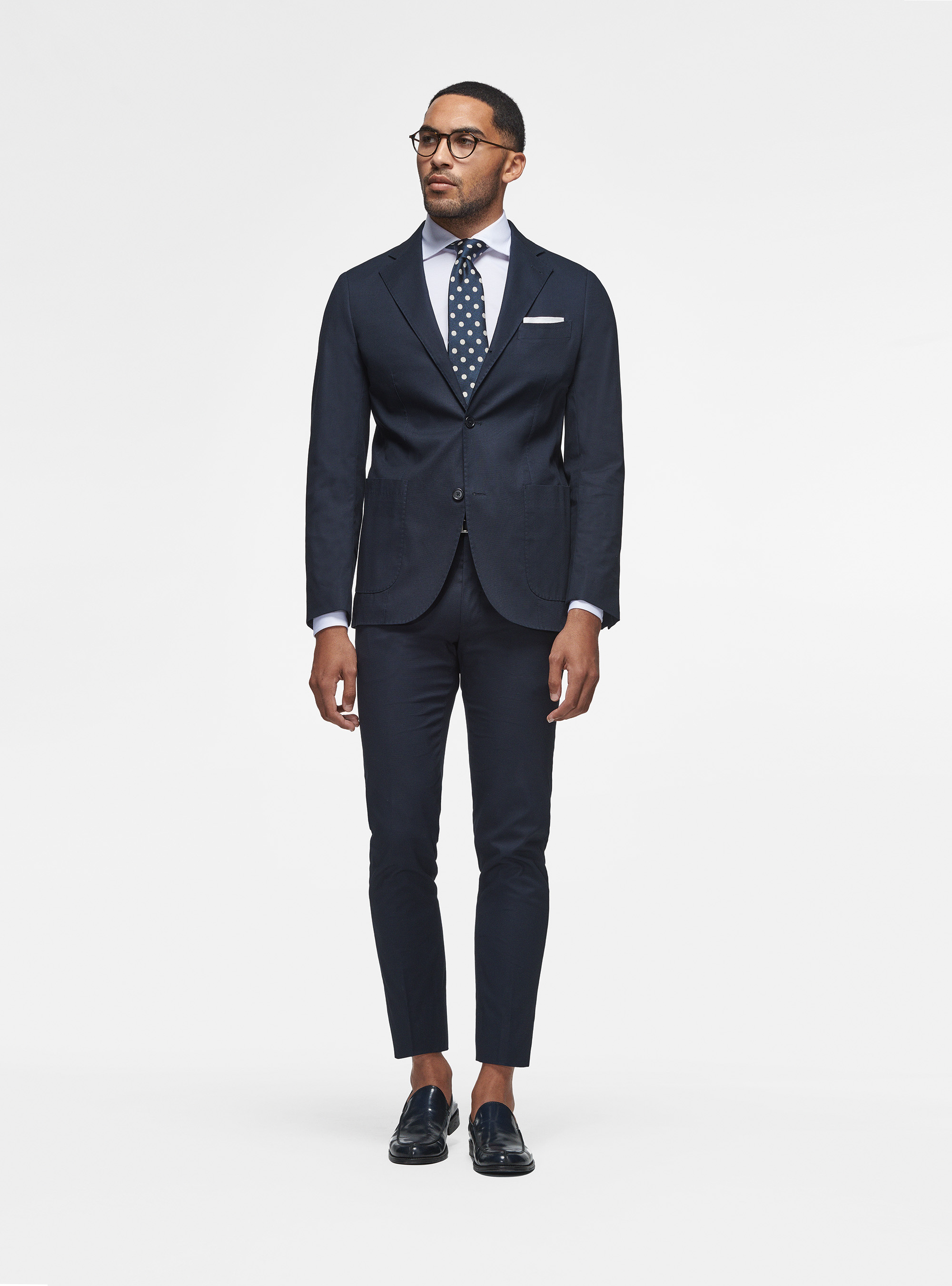 Giacca in puro cotone armaturato, BLU NAVY