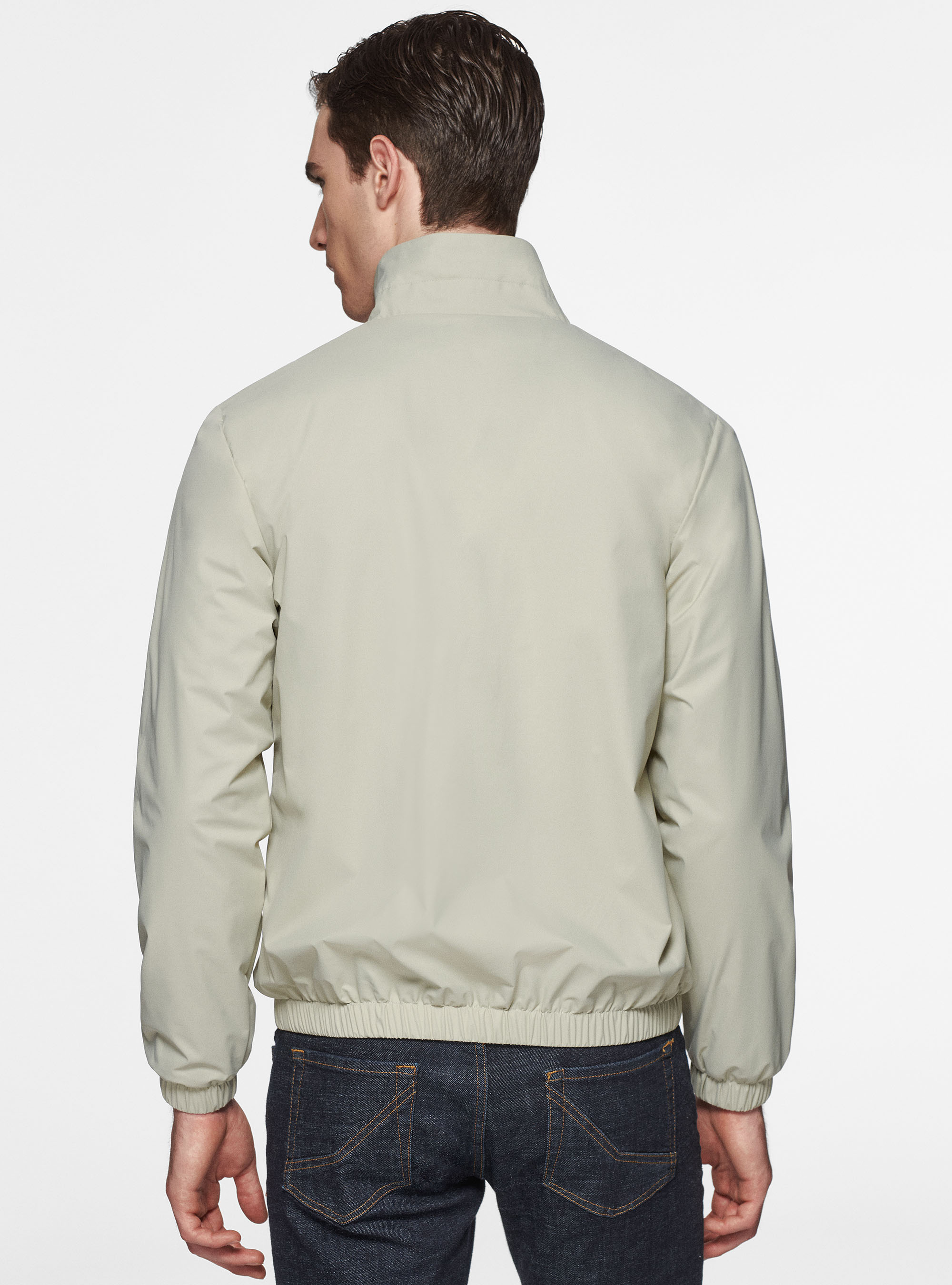 Cazadora forrada de punto de cachemira, CRUDO