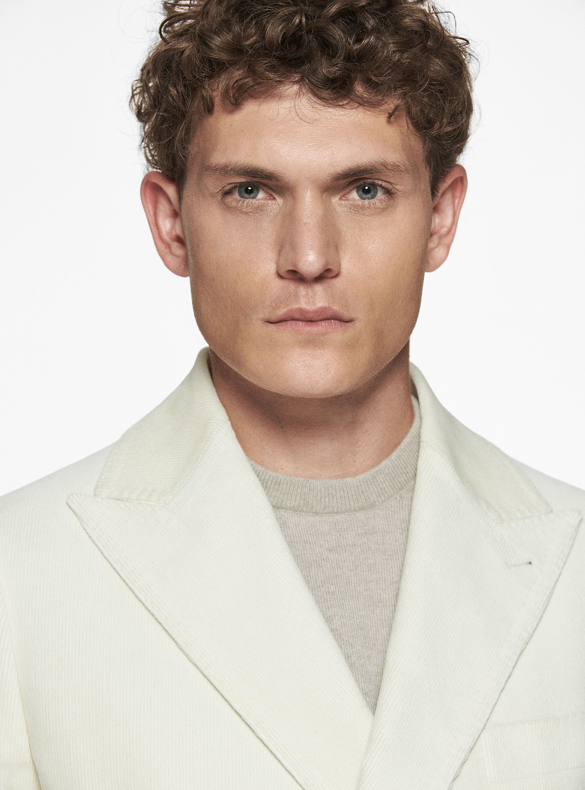 Giacca doppiopetto in velluto di Duca Visconti di Modrone, PANNA