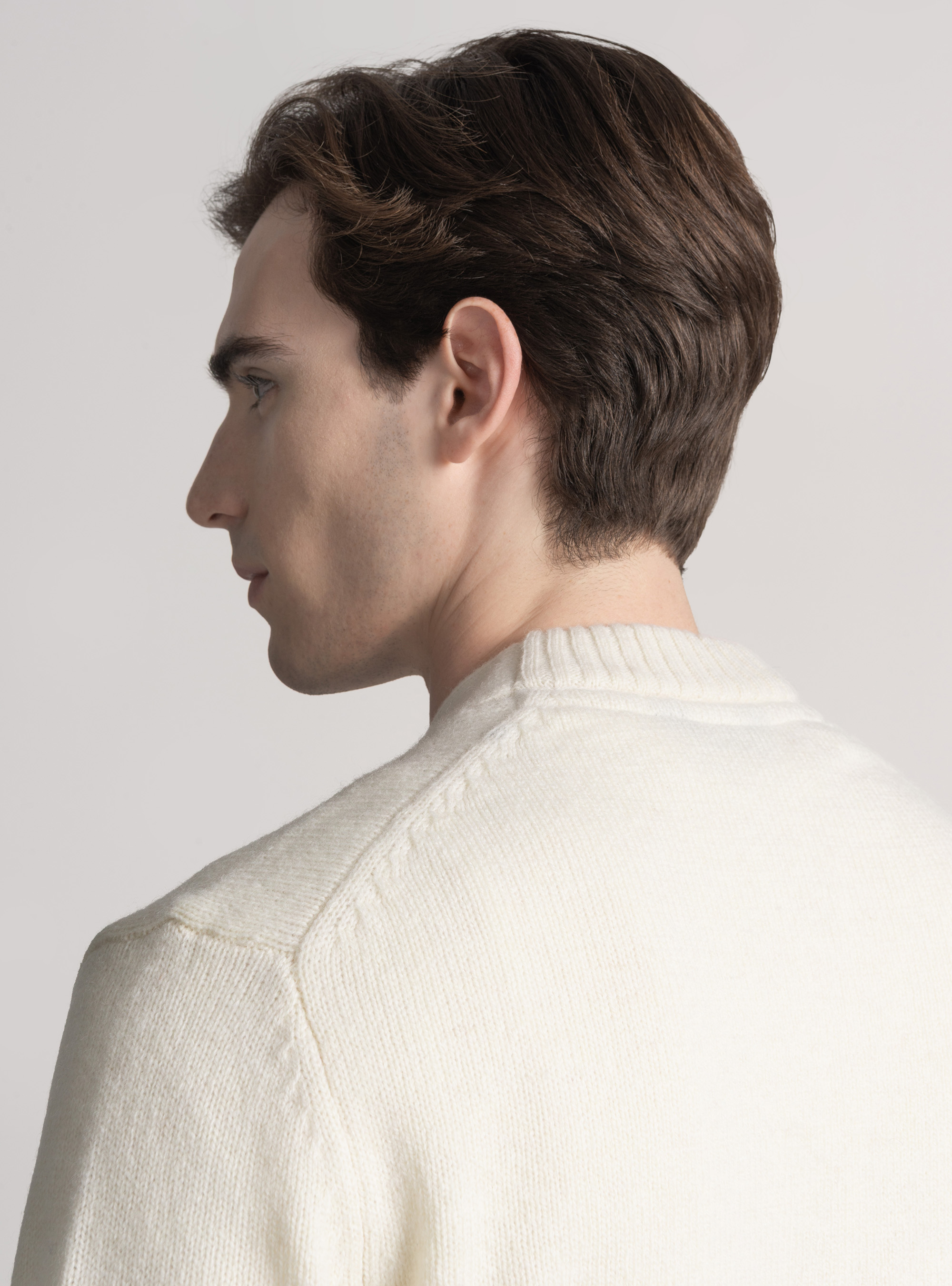 Chaqueta de punto de lana Shetland, BLANCO