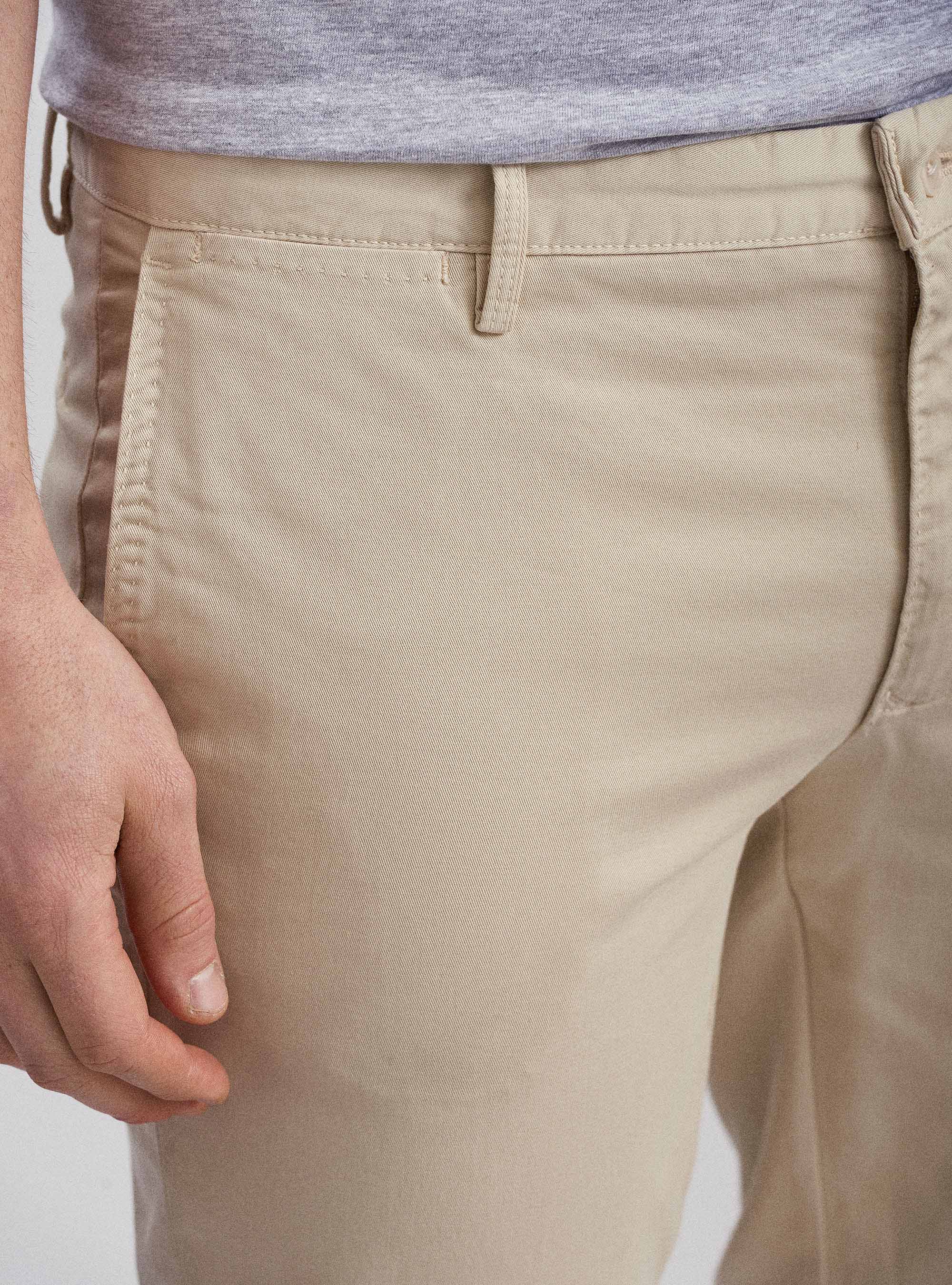 Pantaloni chino in twill di cotone, ECRU
