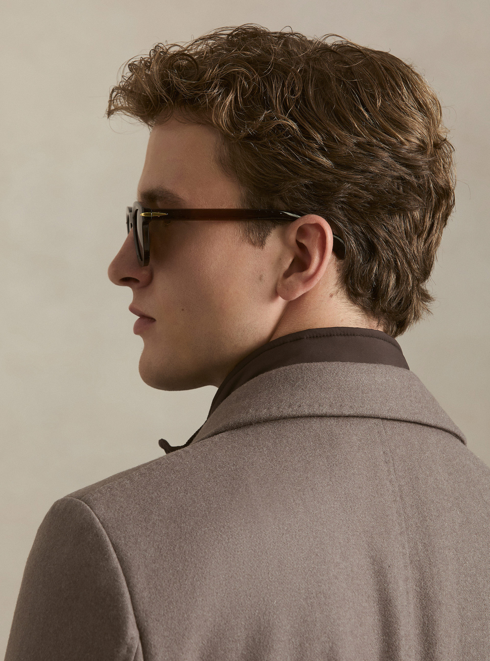 Wool-blend coat with detachable bib, FANGO 0555C
