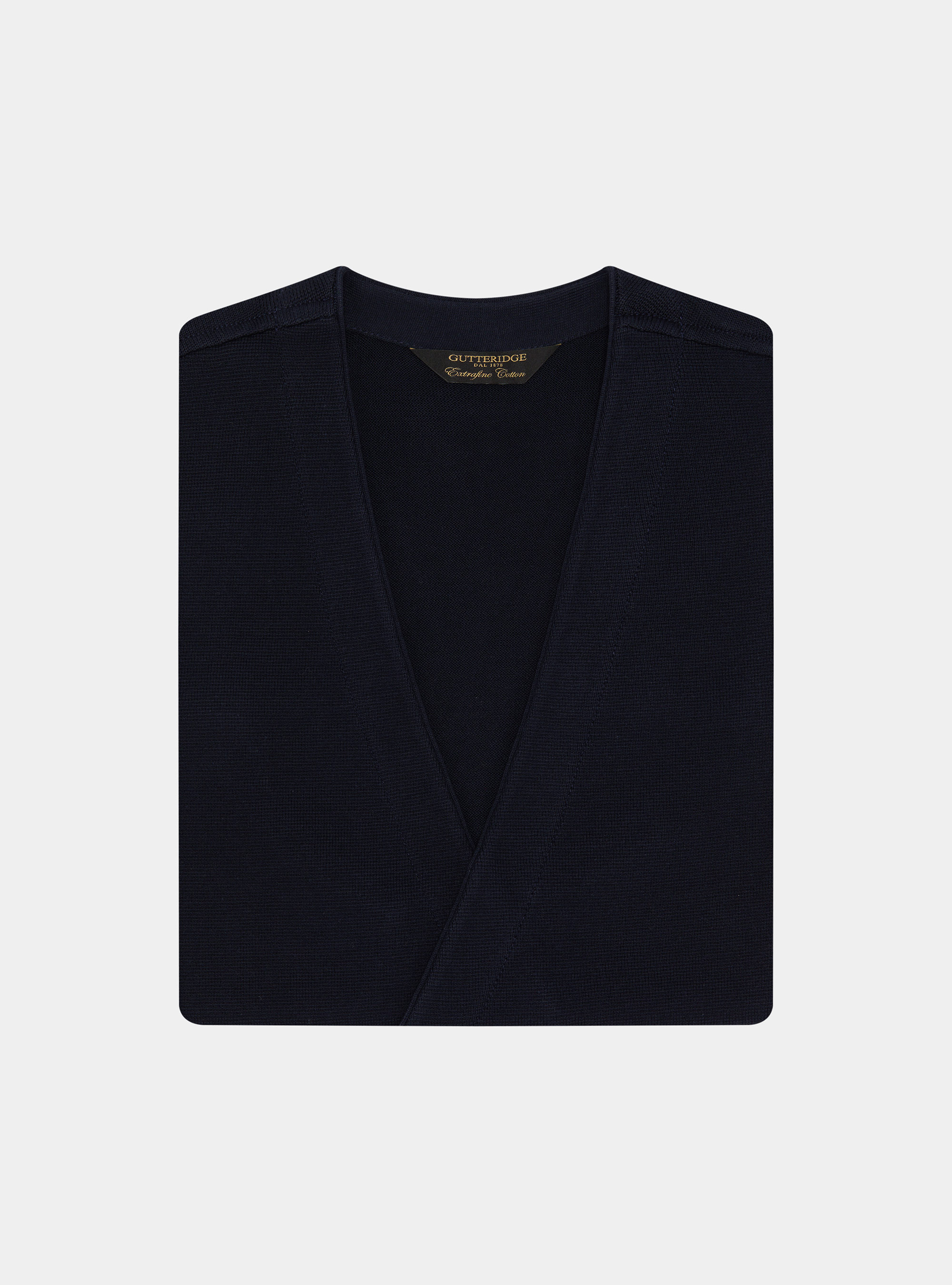 Gilet doppiopetto in maglia di cotone, BLU NAVY