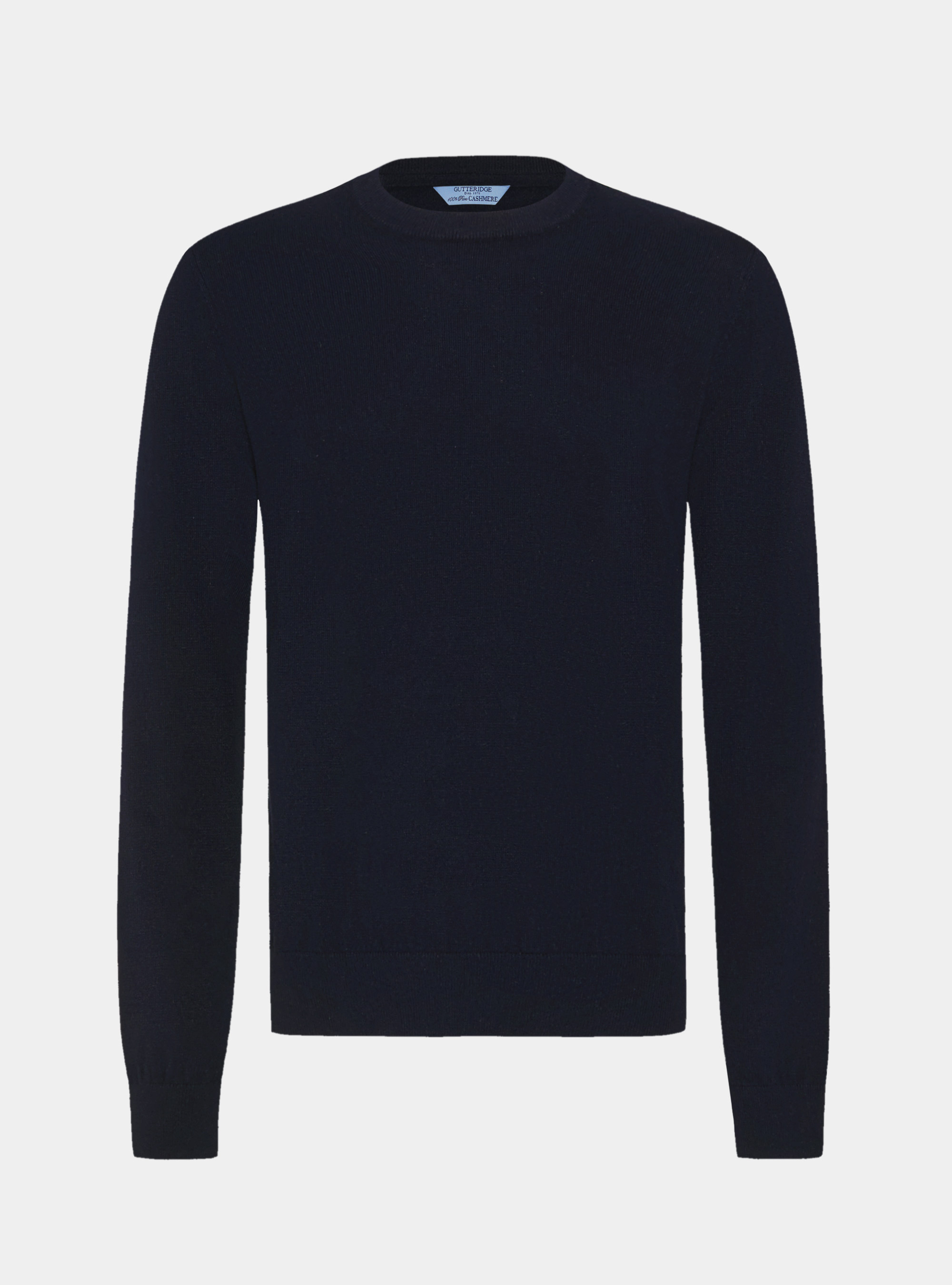 Punto de cachemira con cuello redondo, AZUL MARINO