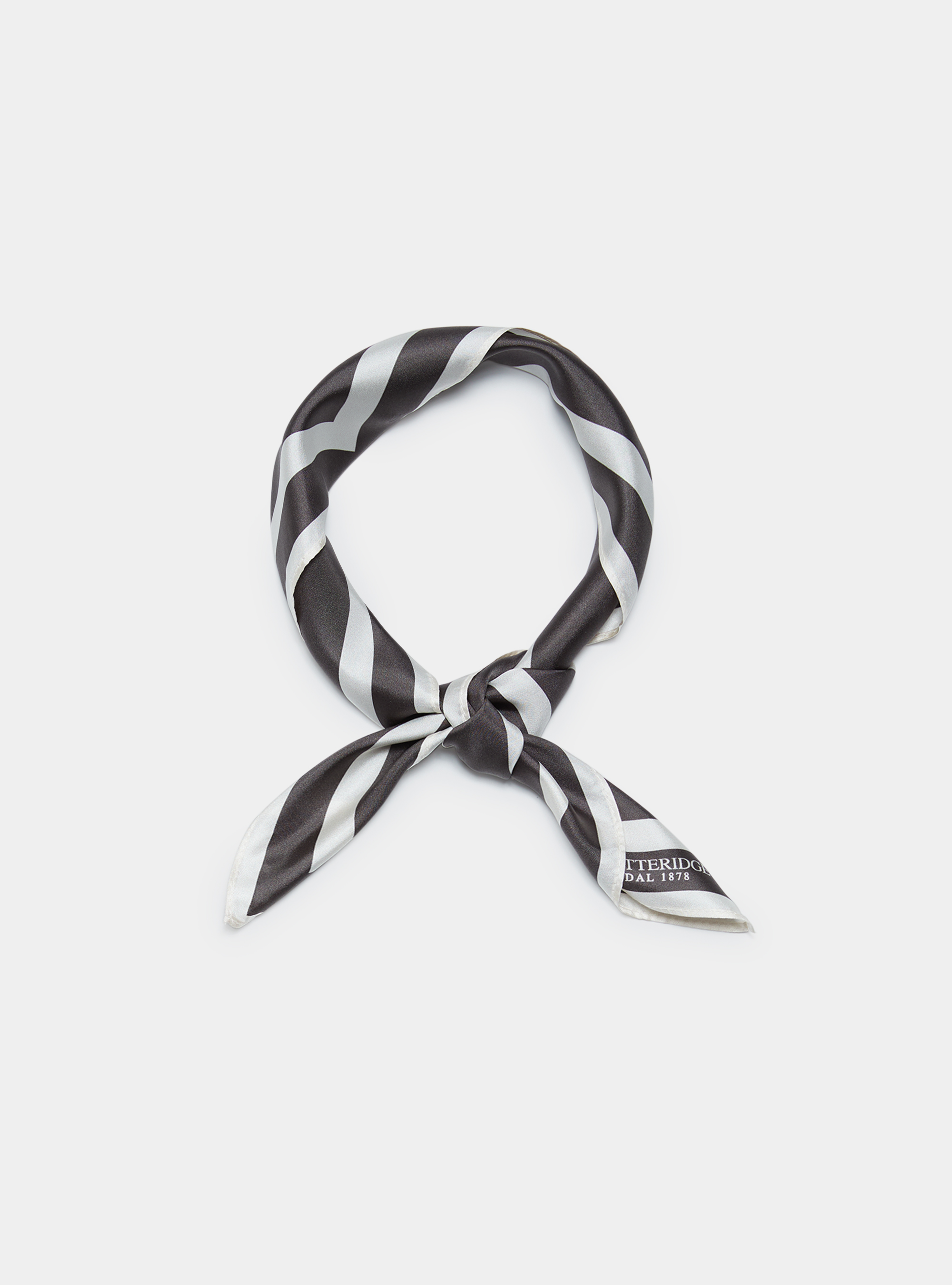 Printed silk foulard, BROWN