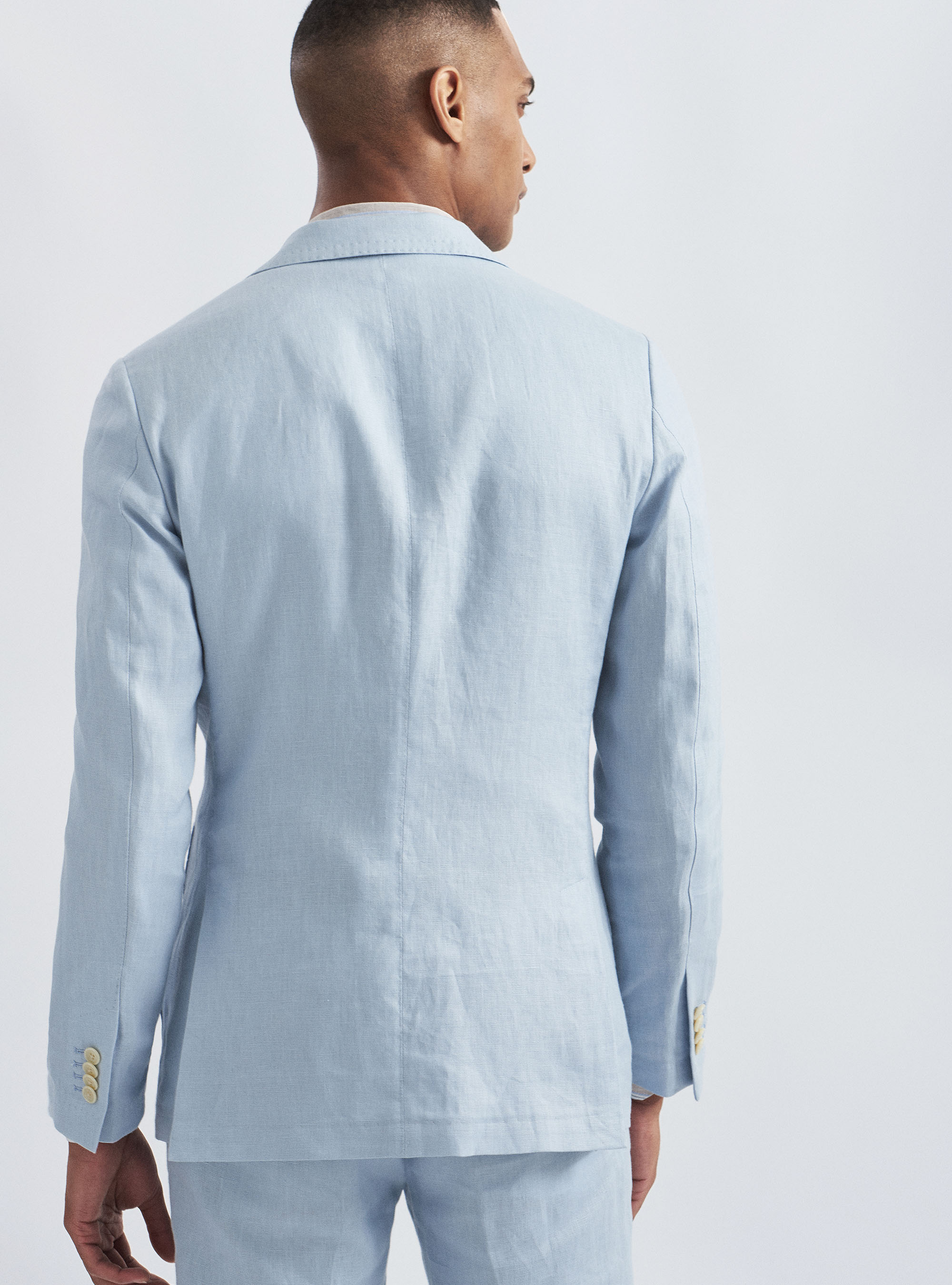 Pure linen suit blazer, LIGHT BLUE