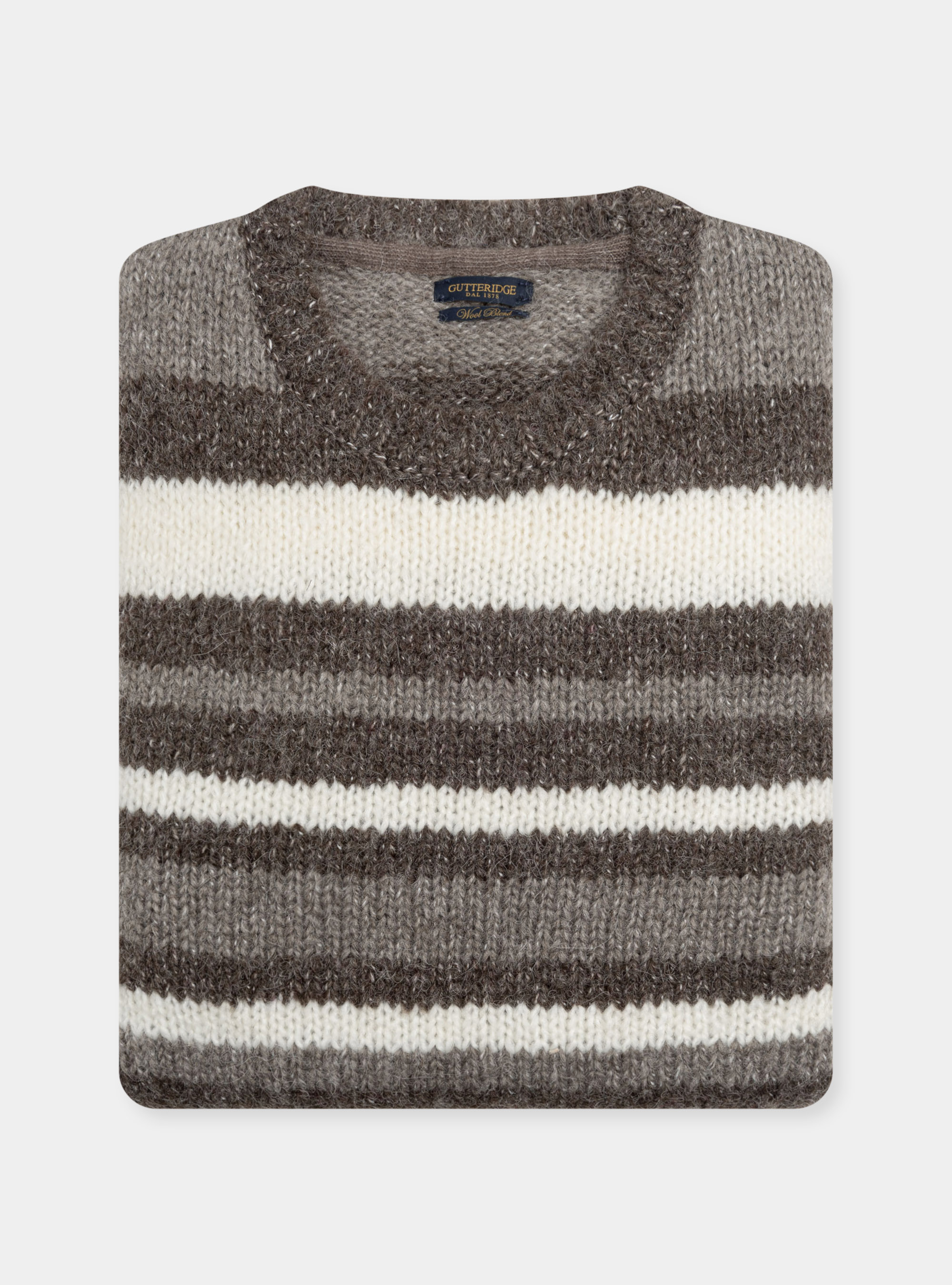 Striped sweater in alpaca wool blend, MUD