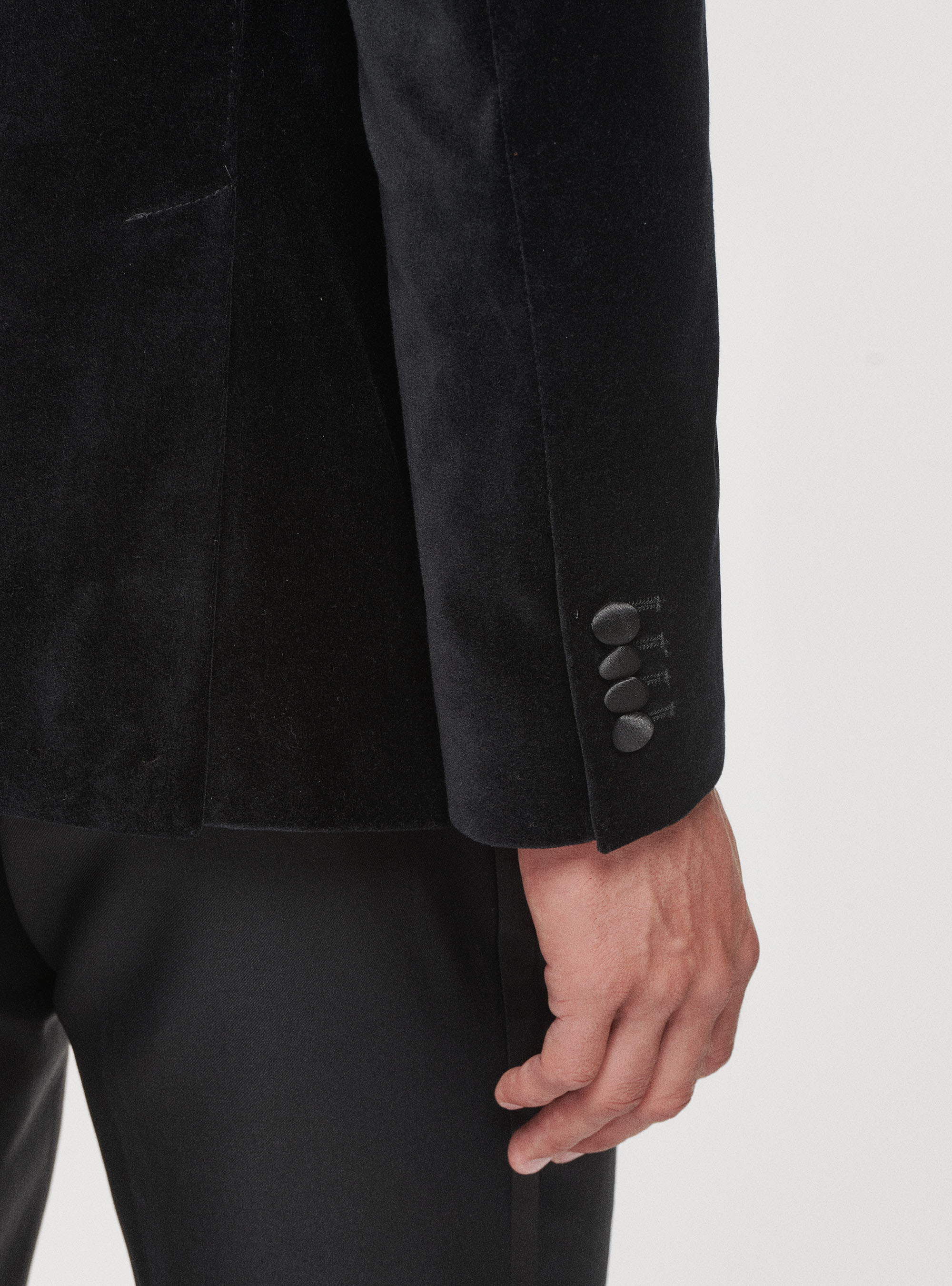 Giacca smoking in velluto, NERO