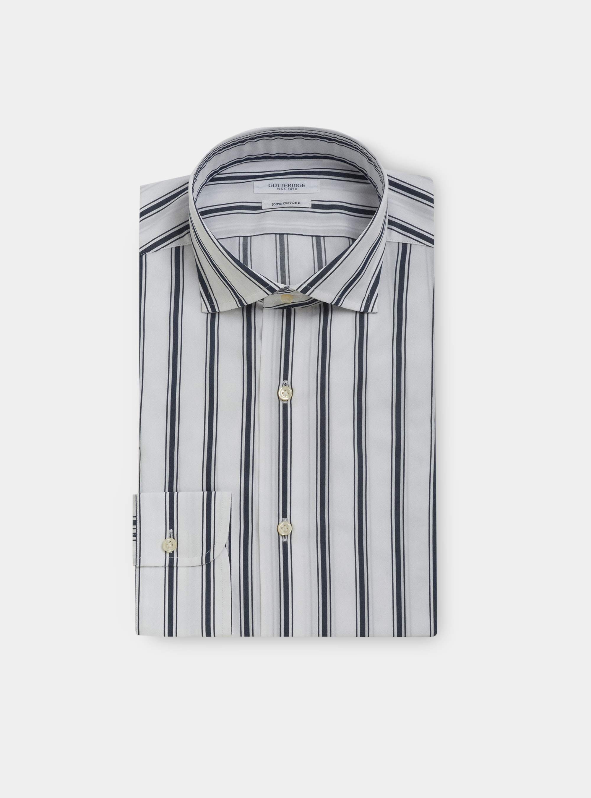 Camisa de popelín a rayas, AZUL MARINO