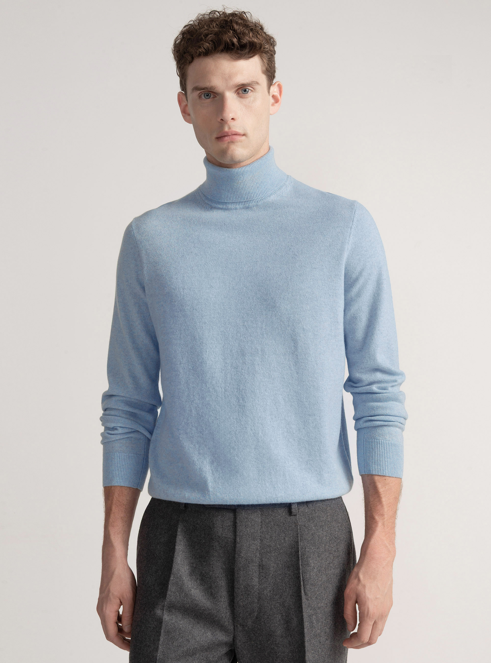 Cashmere turtleneck, AZZURRO POLVERE 0283C