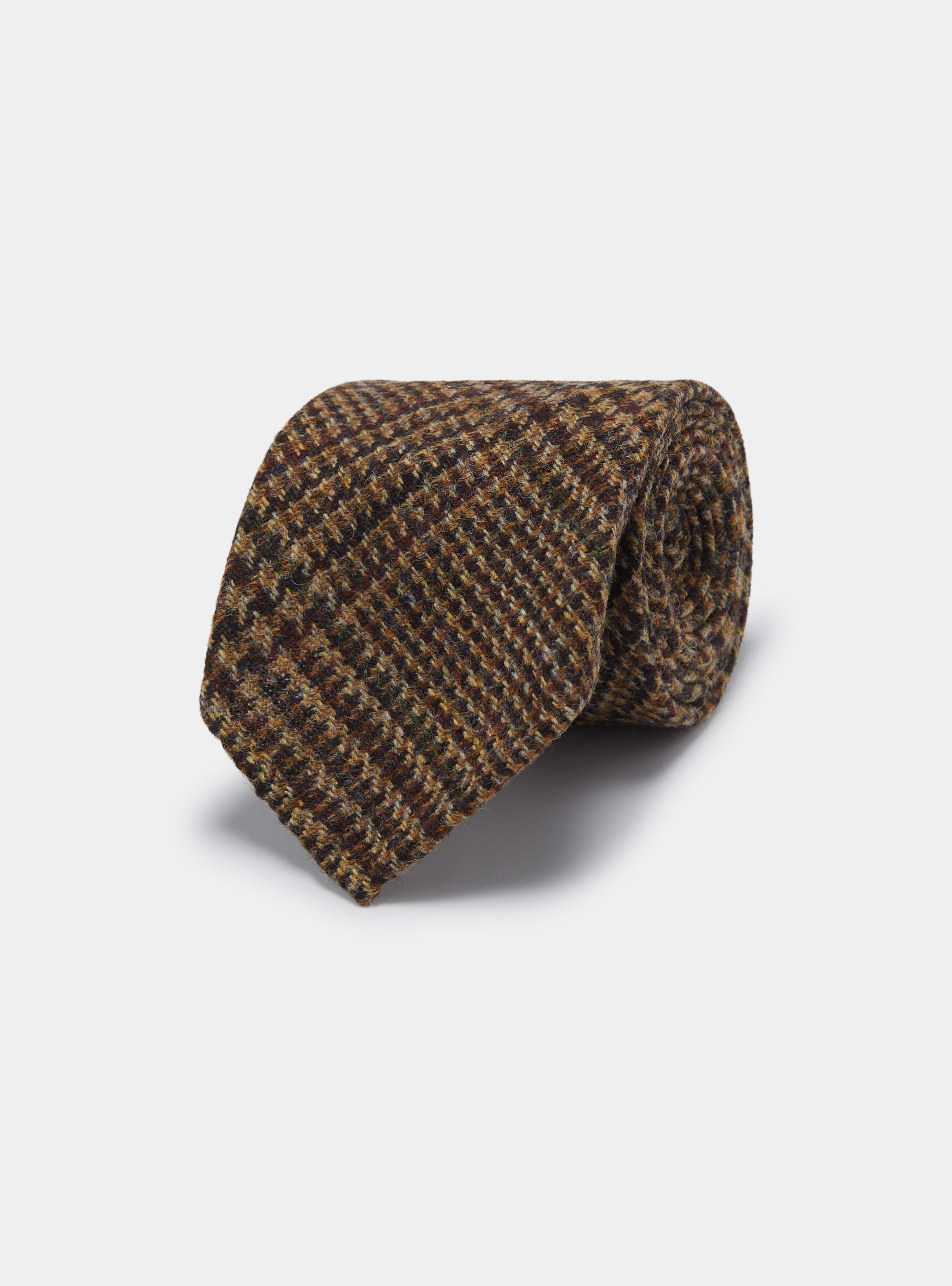 Corbata estampada de pura lana Shetland, MULTICOLORE