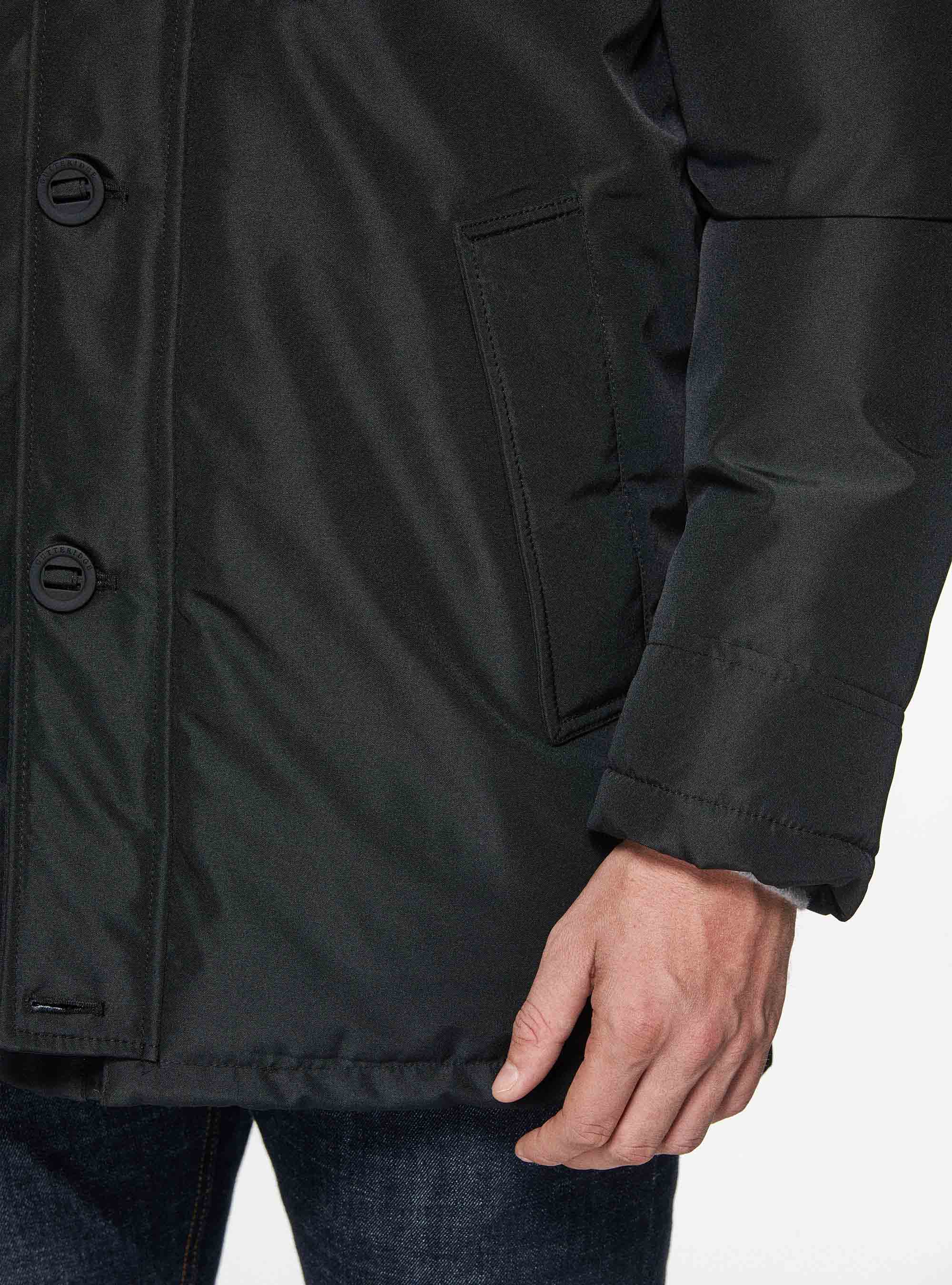Padded technical parka, BLACK
