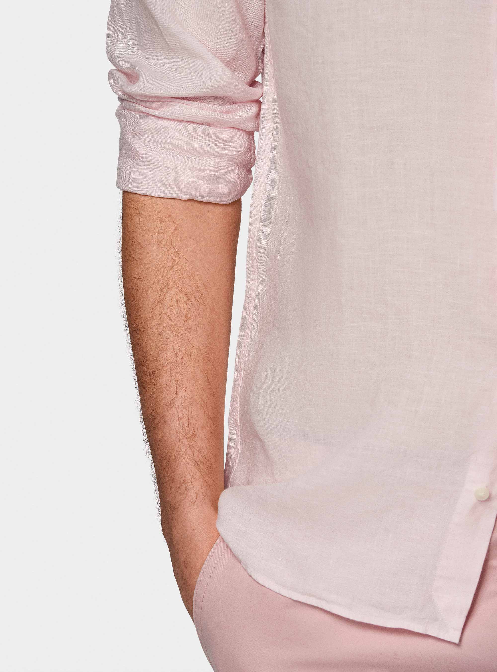 Camicia in puro lino, ROSA