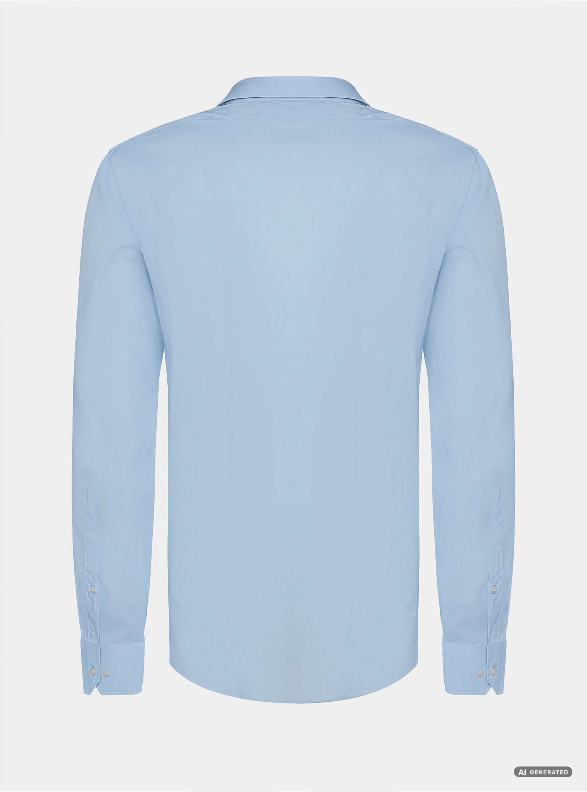 Custom-fit cotton poplin shirt, LIGHT BLUE