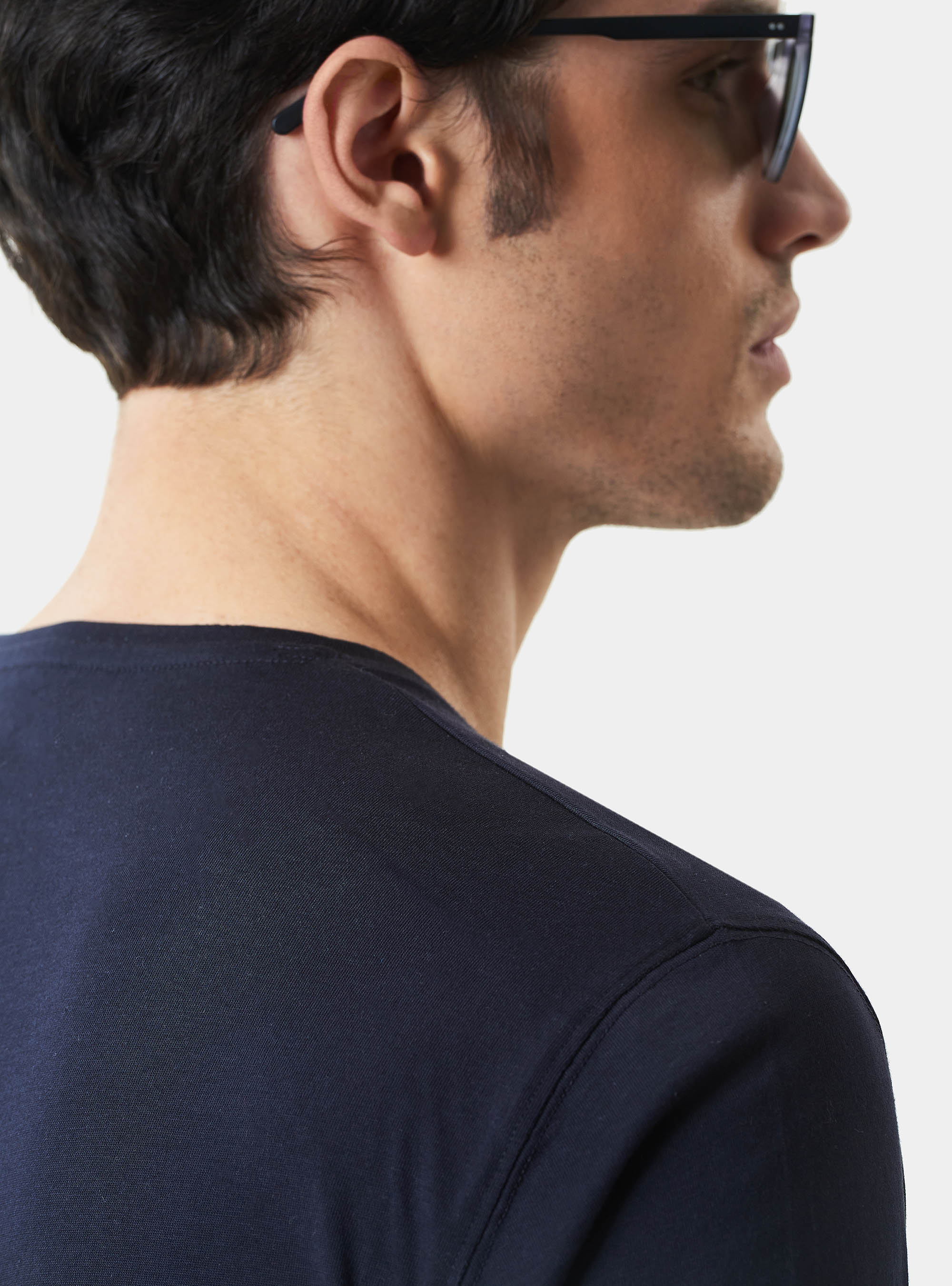 Maglietta mezza manica 100% cotone supima, BLU NAVY