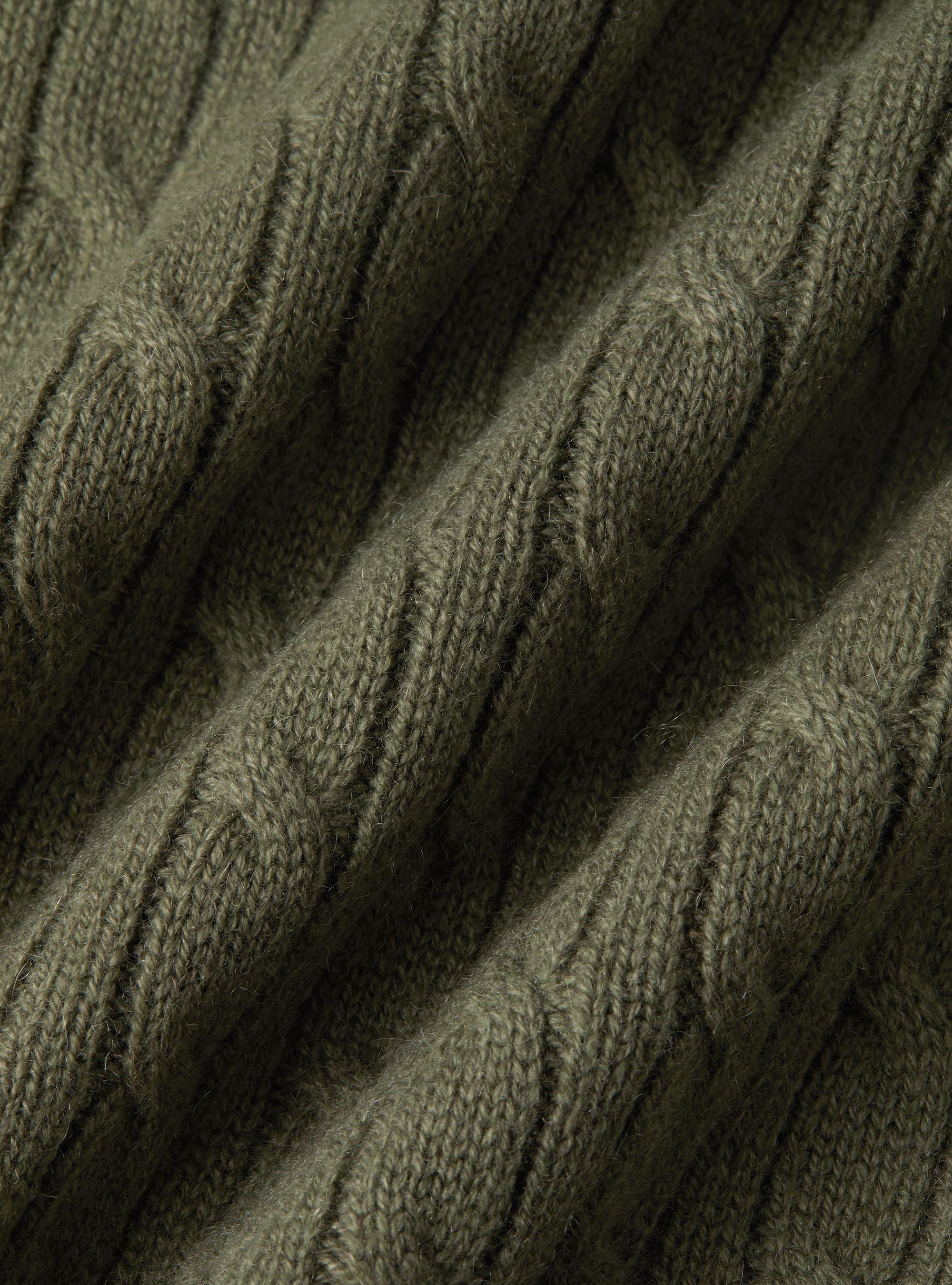 Braided crew neck sweater in pure cashmere, SALVIA 0602C