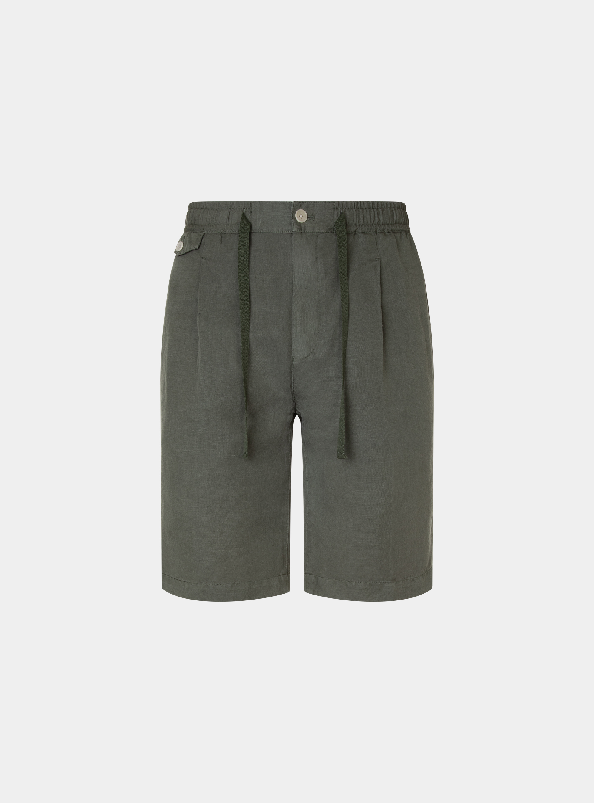 Linen Bermuda shorts with drawstrings, SALVIA 0602C
