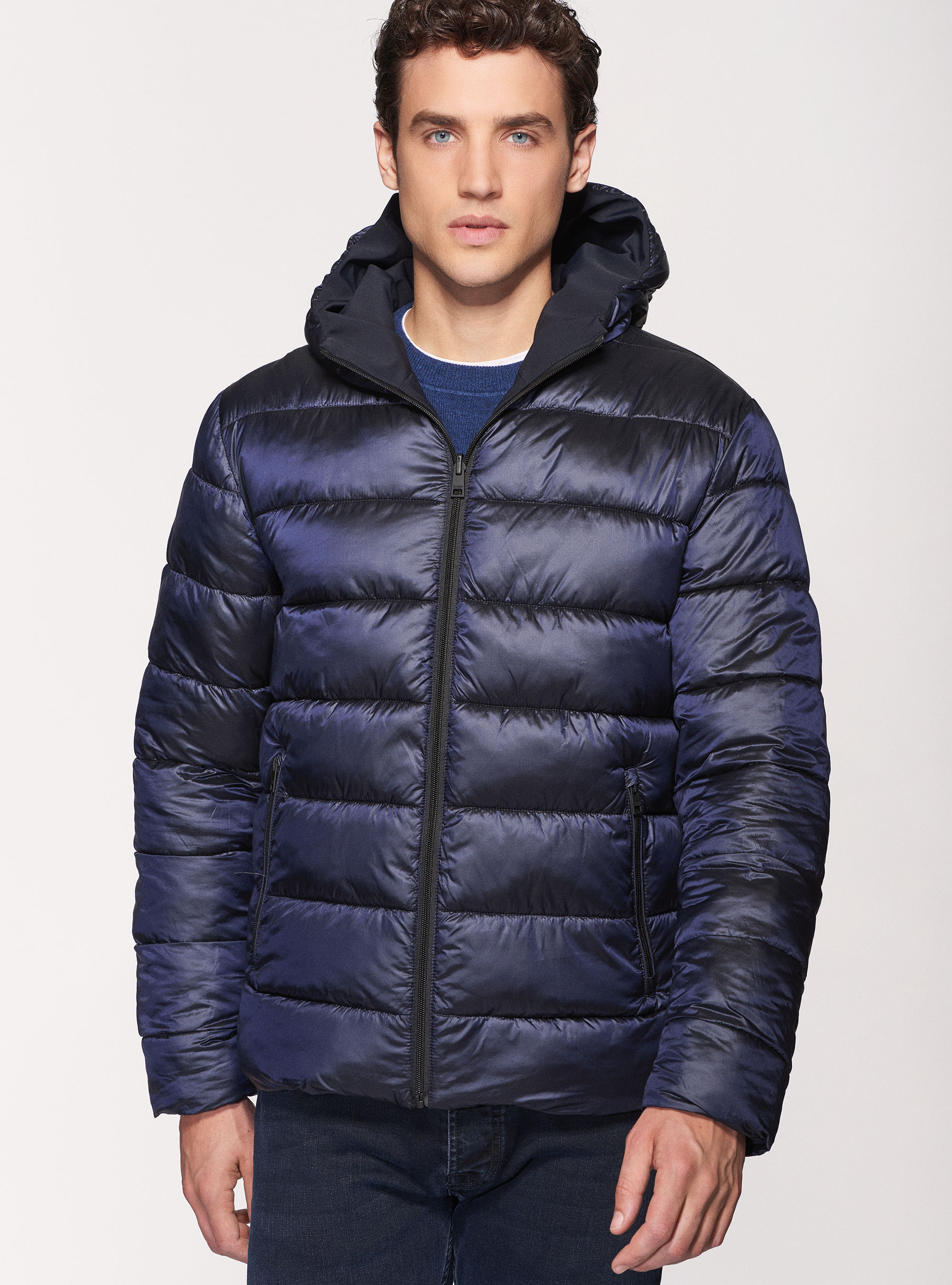Bomber reversibile in tessuto tecnico, BLU NAVY