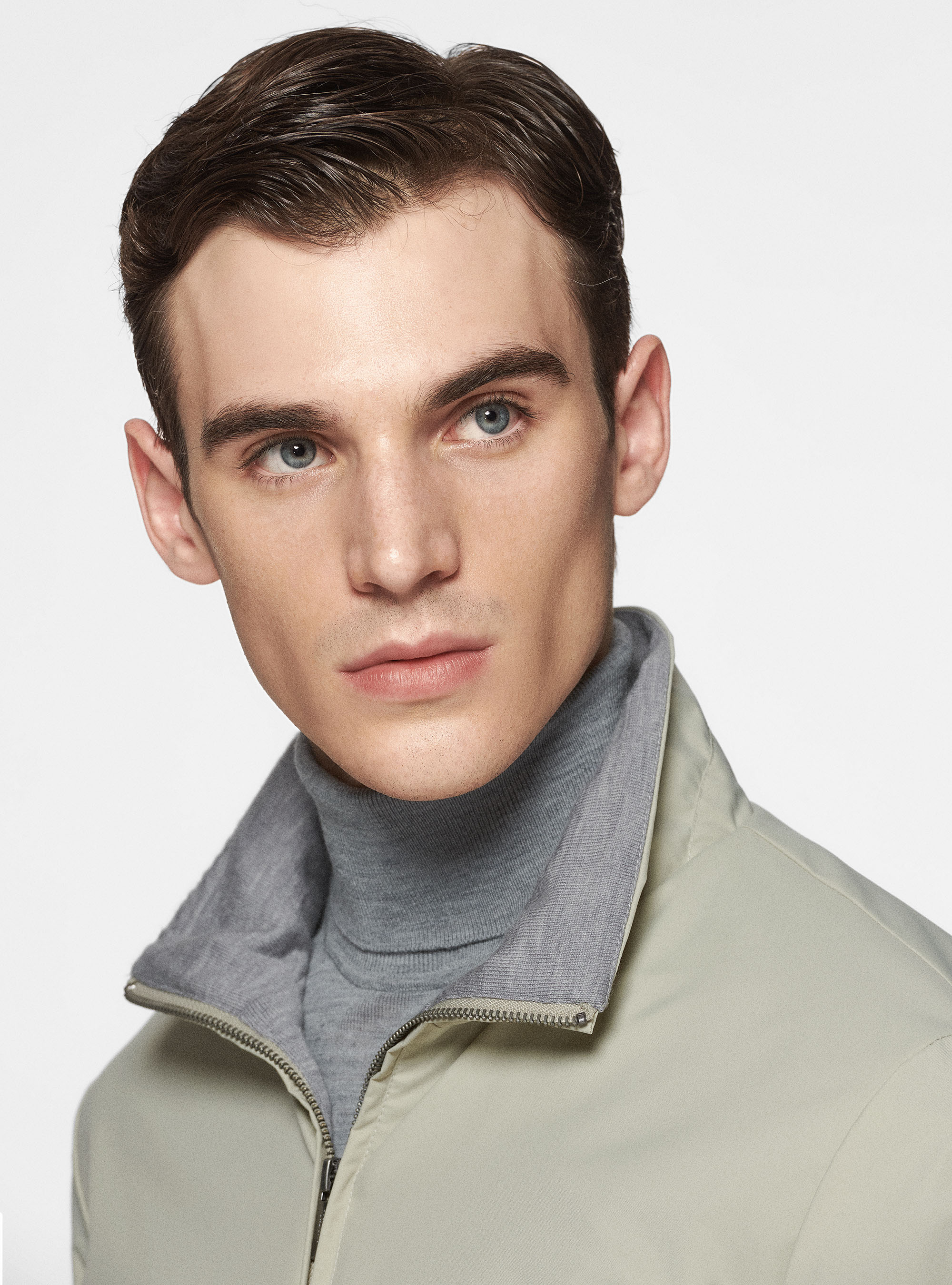 Cazadora forrada de punto de cachemira, CRUDO