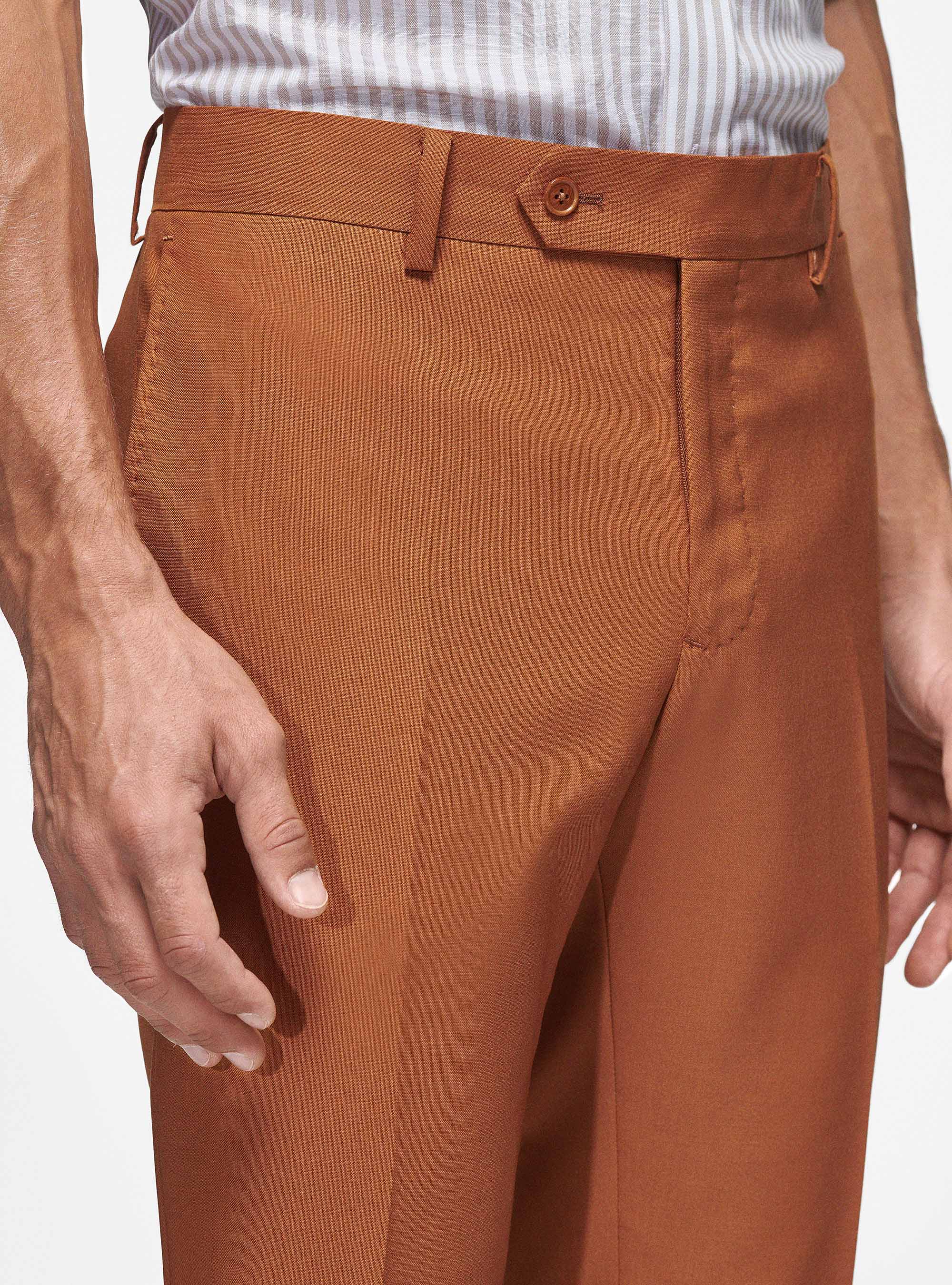 Pantaloni in pura lana Vitale Barberis Canonico, 0522C CARAMELLO