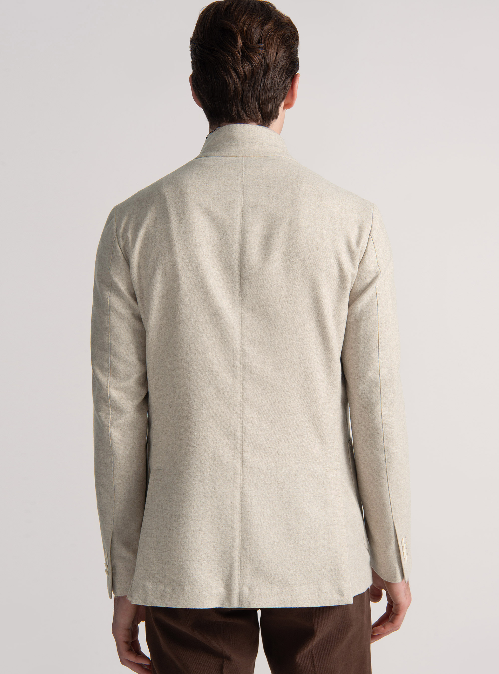 Americana coreana en franela de lana ligera, CRUDO