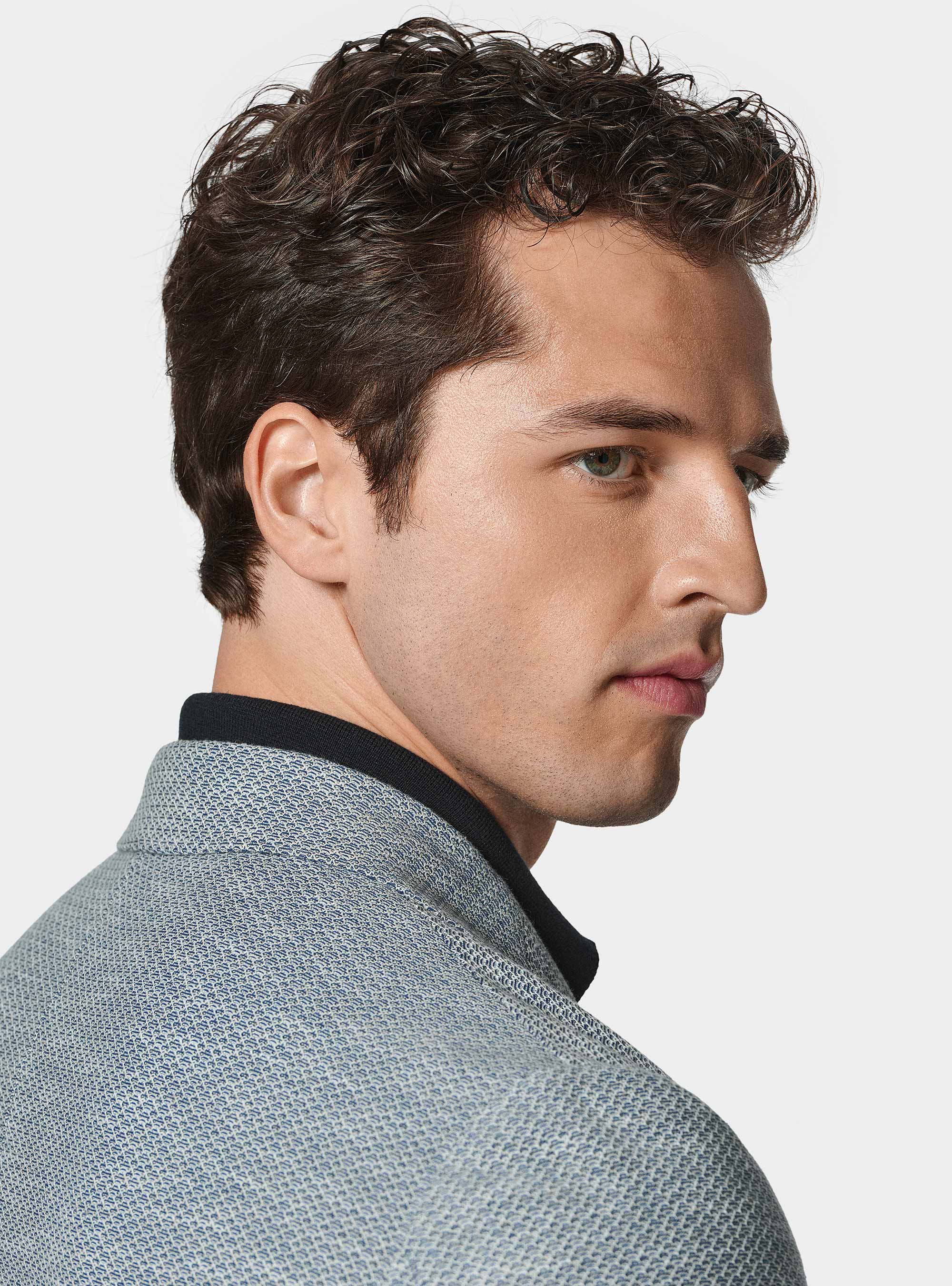 Giacca in jersey di cotone e lino, BLU