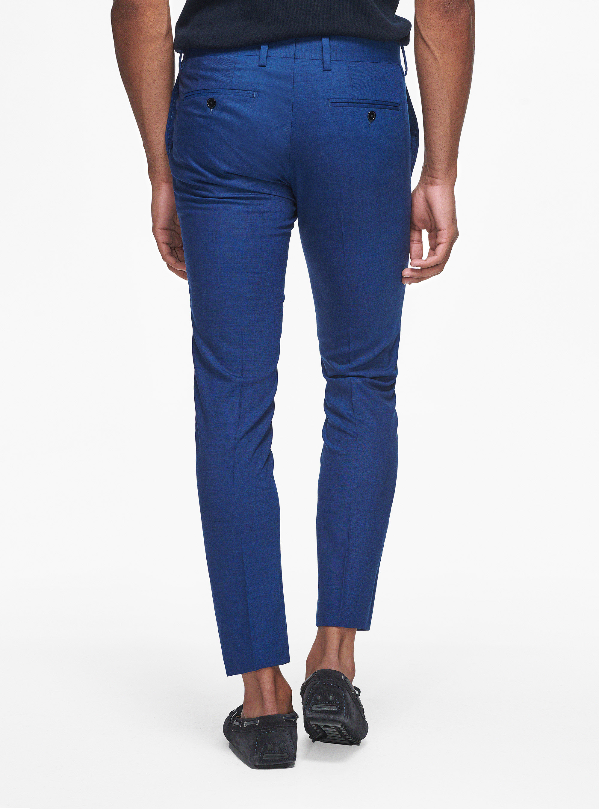 Pantaloni in pura lana superfine 120, INCHIOSTRO