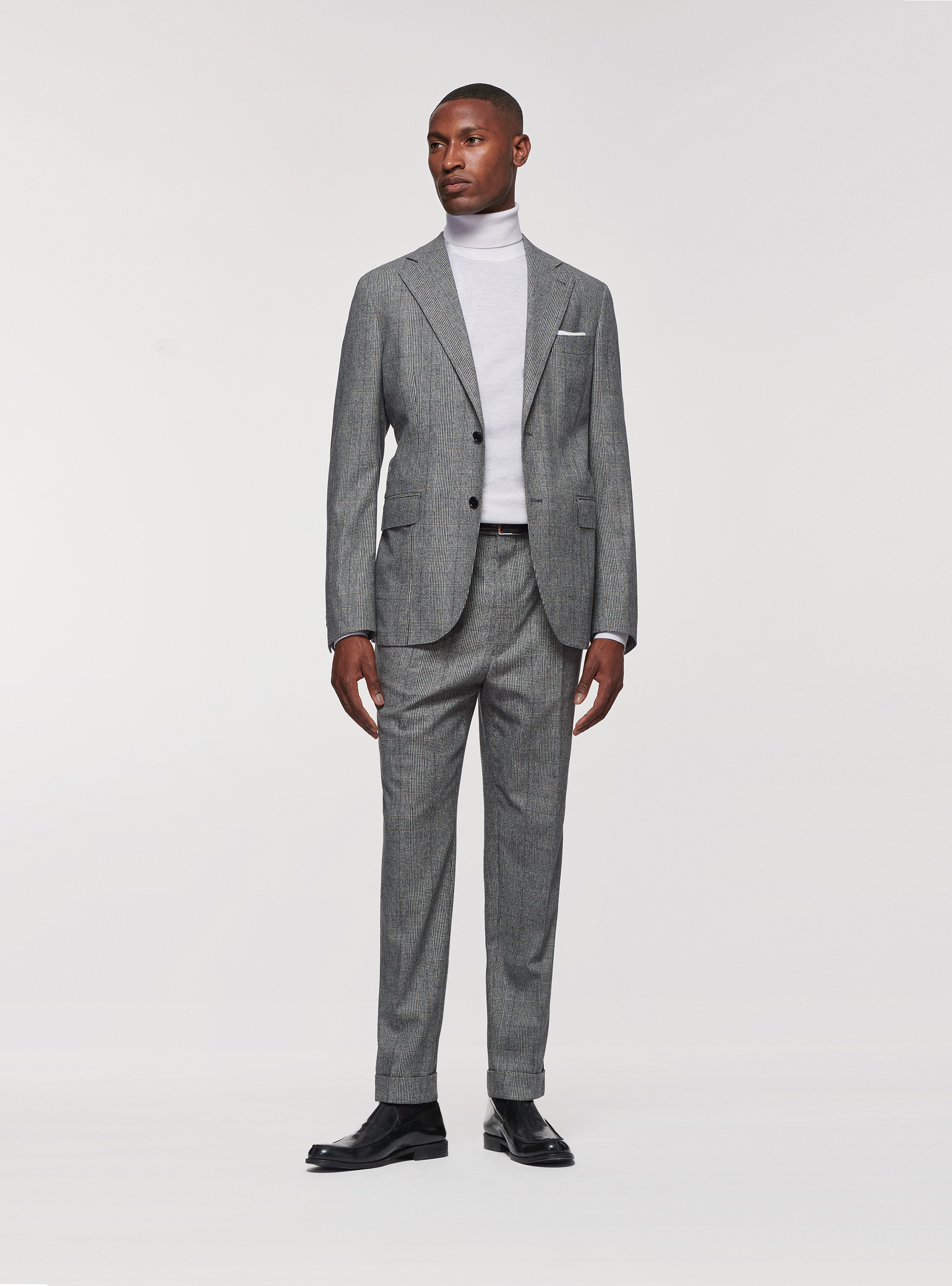 Giacca in lana principe di Galles, GRIGIO CHIARO MELANGE