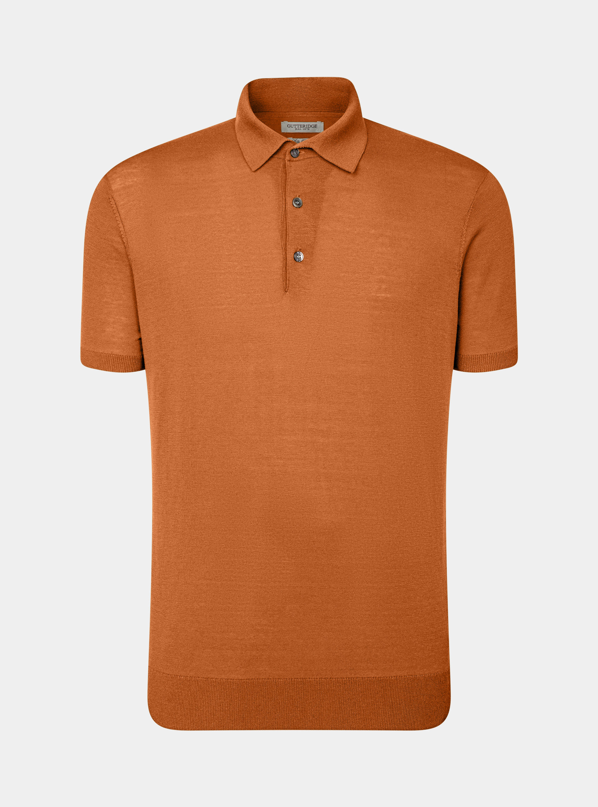 Polo en coton et soie, ORANGE