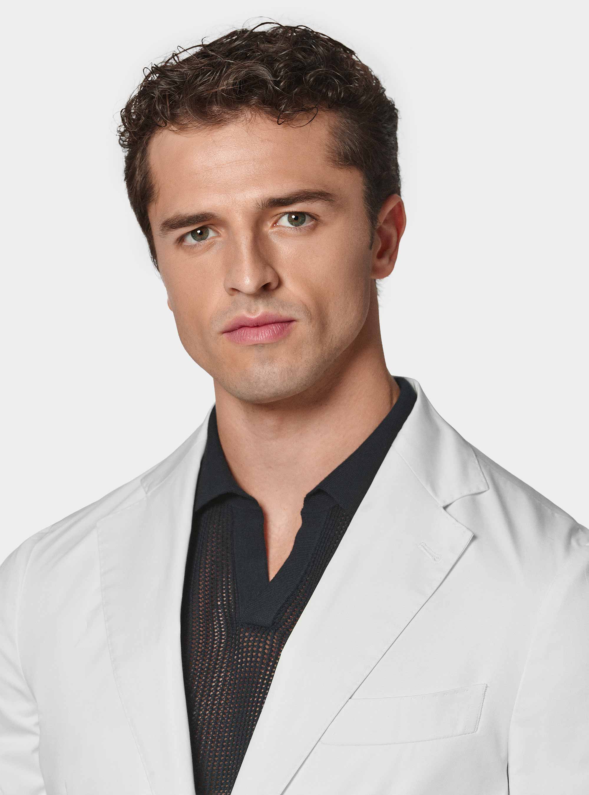 Cotton poplin blazer, WHITE