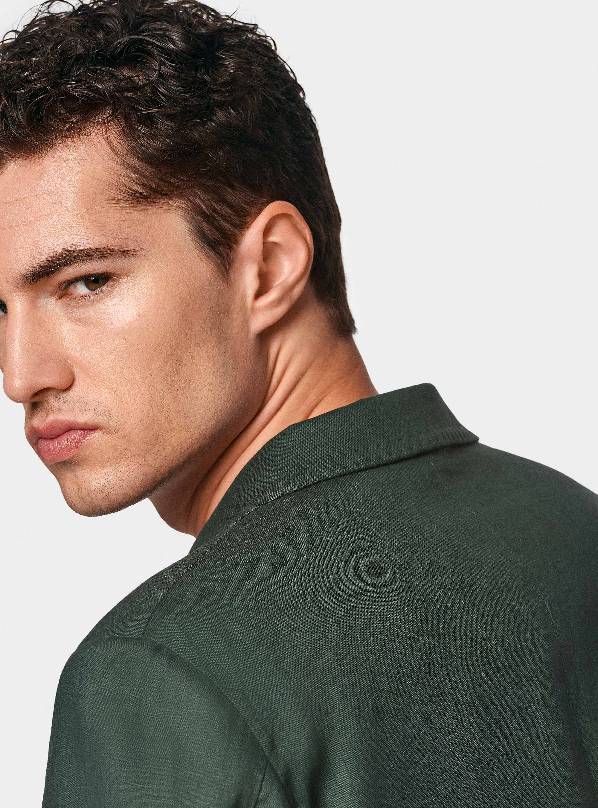 Americana de traje de lino puro, VERDE