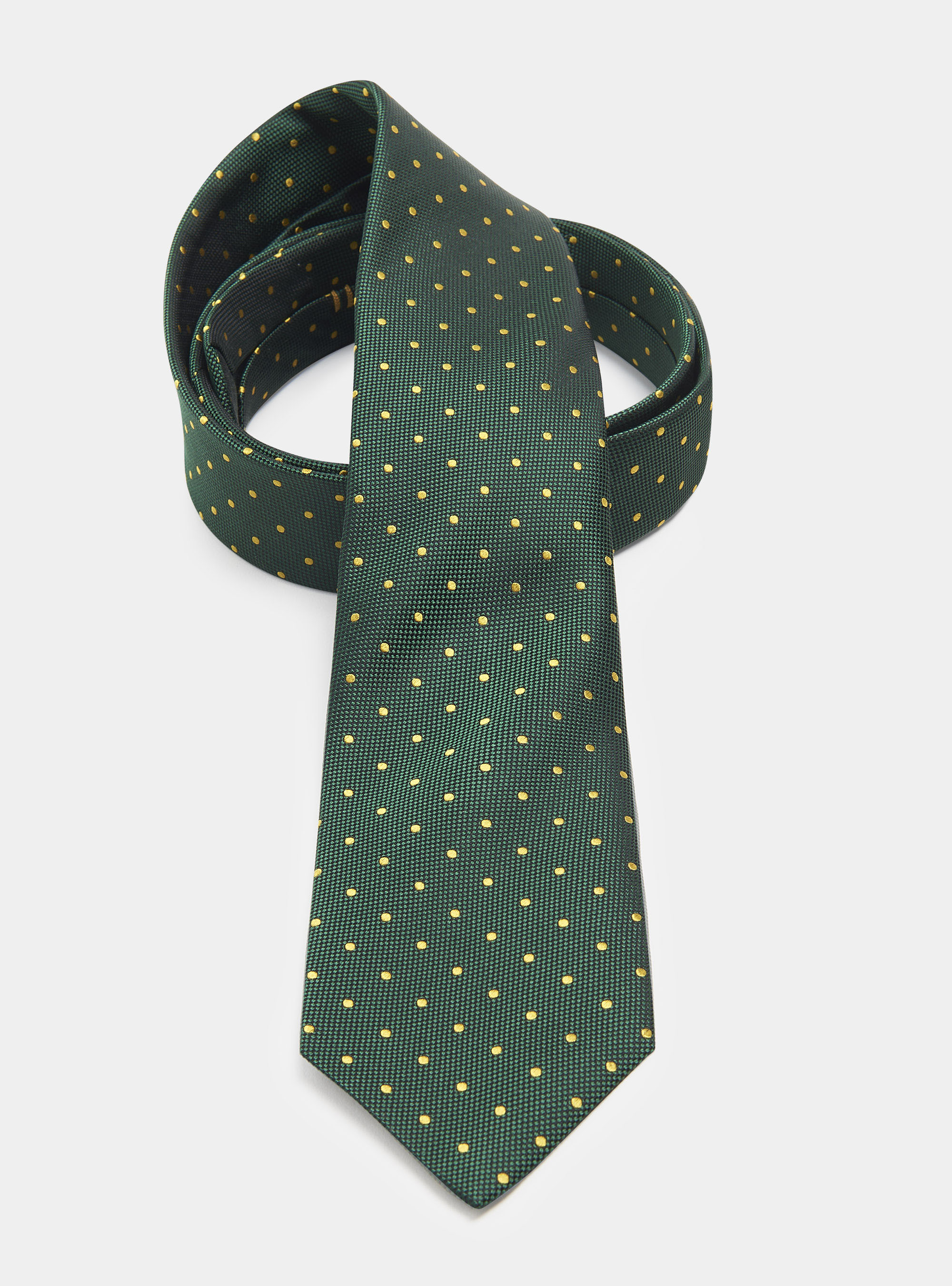 Cravatta in seta a pois, VERDE