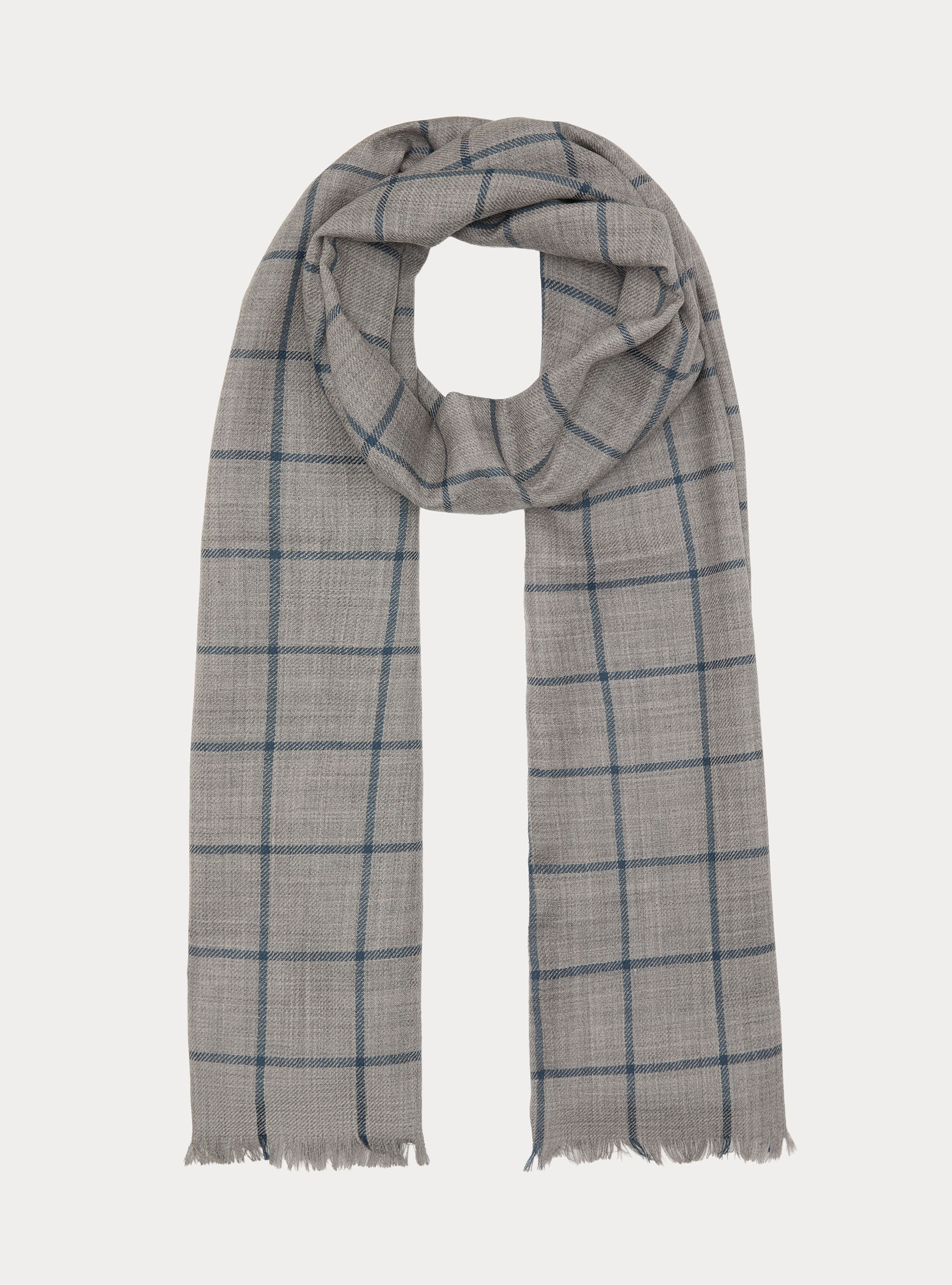Sciarpa in lana fantasia, GRIGIO MELANGE 0151C