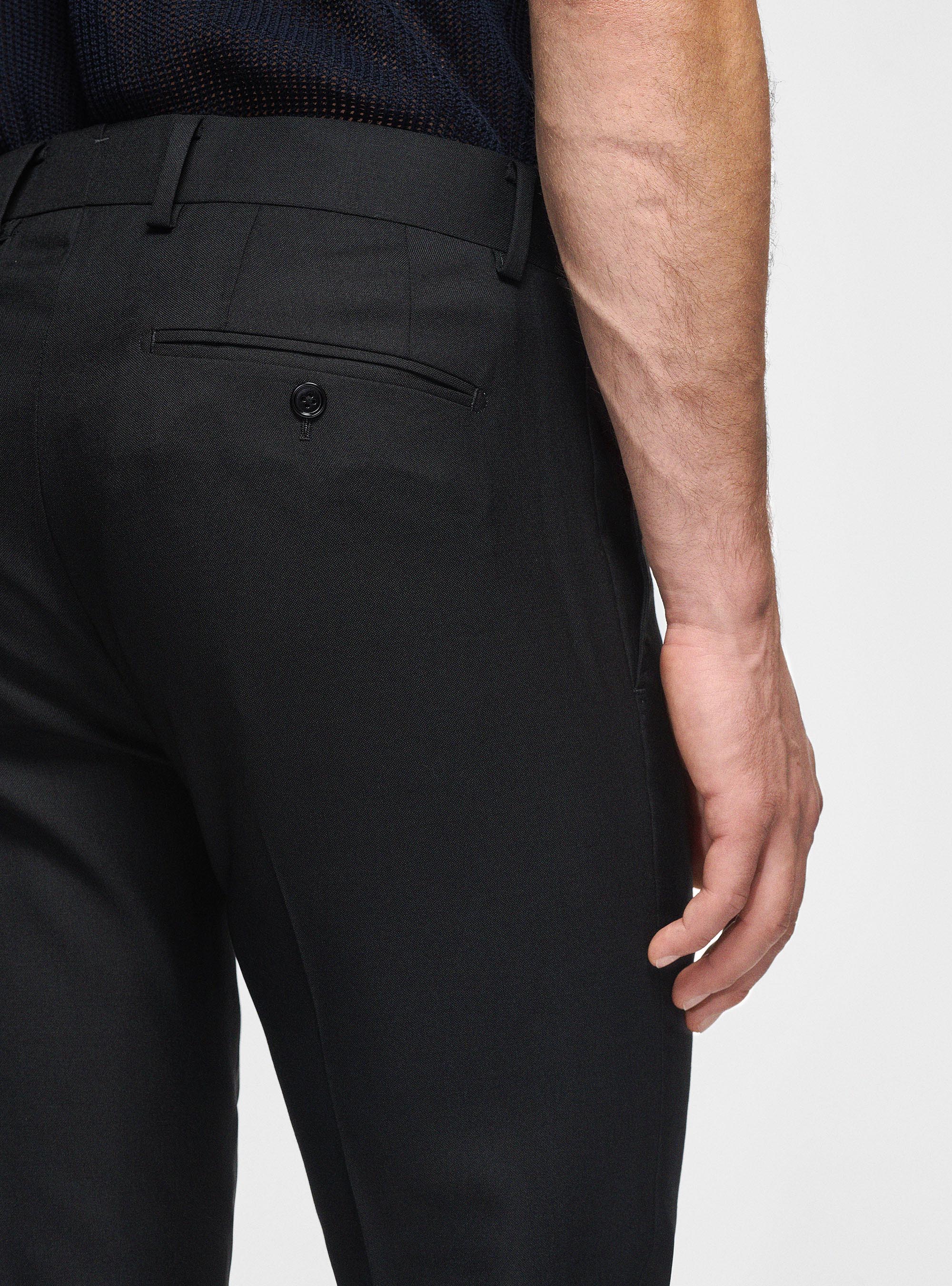 Pantaloni in pura lana Vitale Barberis Canonico, NERO