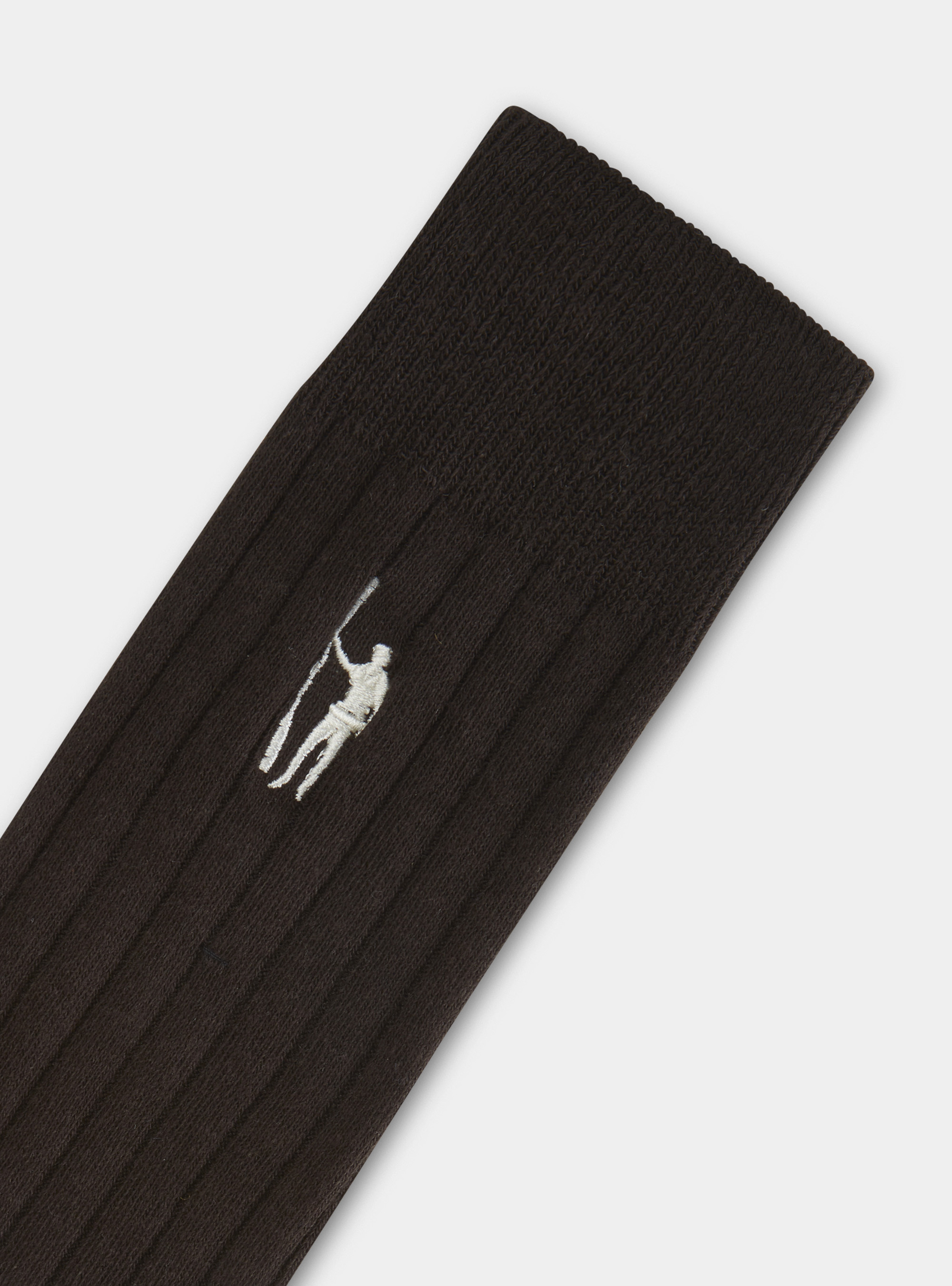 Calze in misto cotone a coste, MARRONE