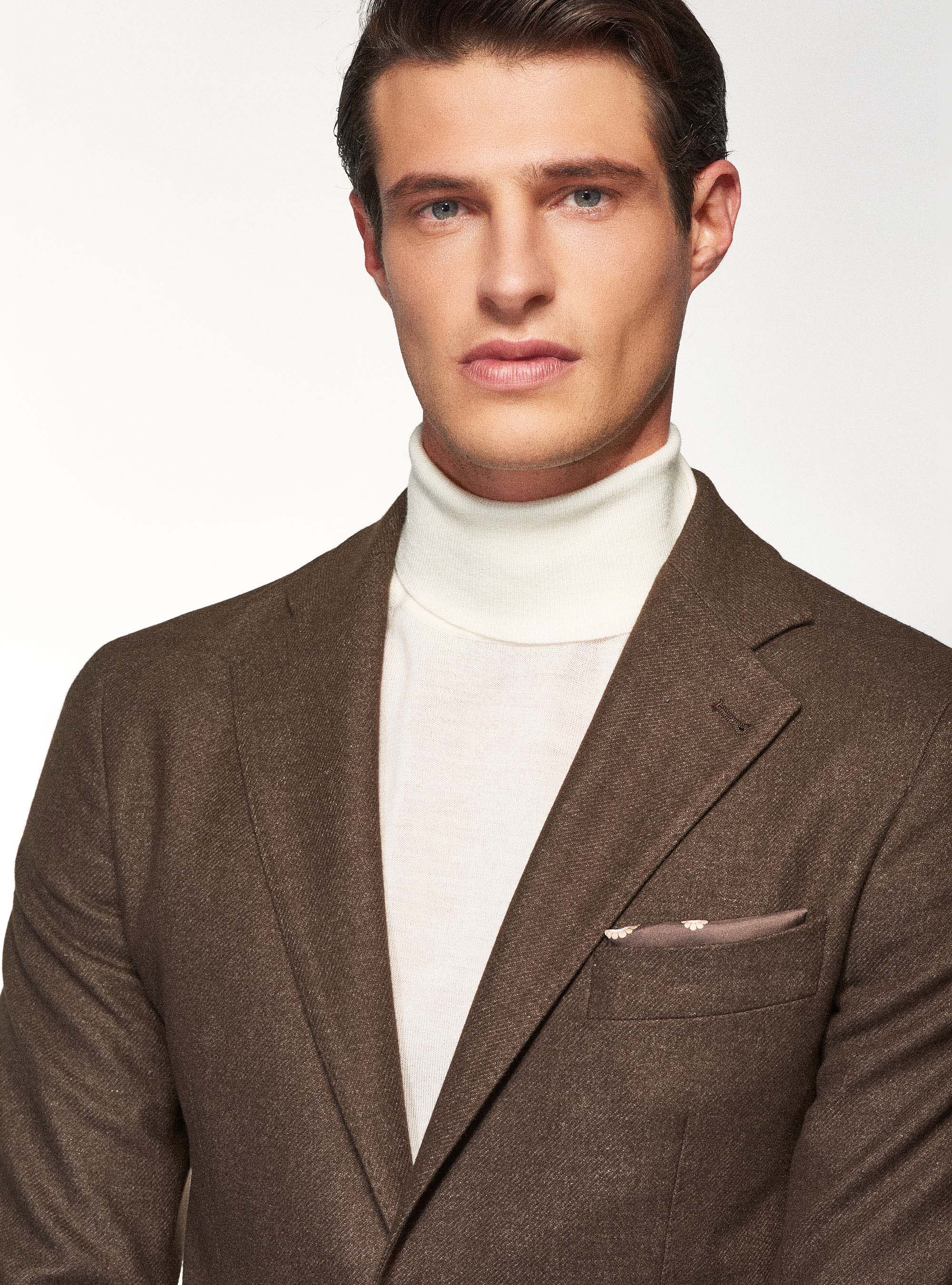 Flanelljacke aus einer Wollmischung, MARRONE 0507C