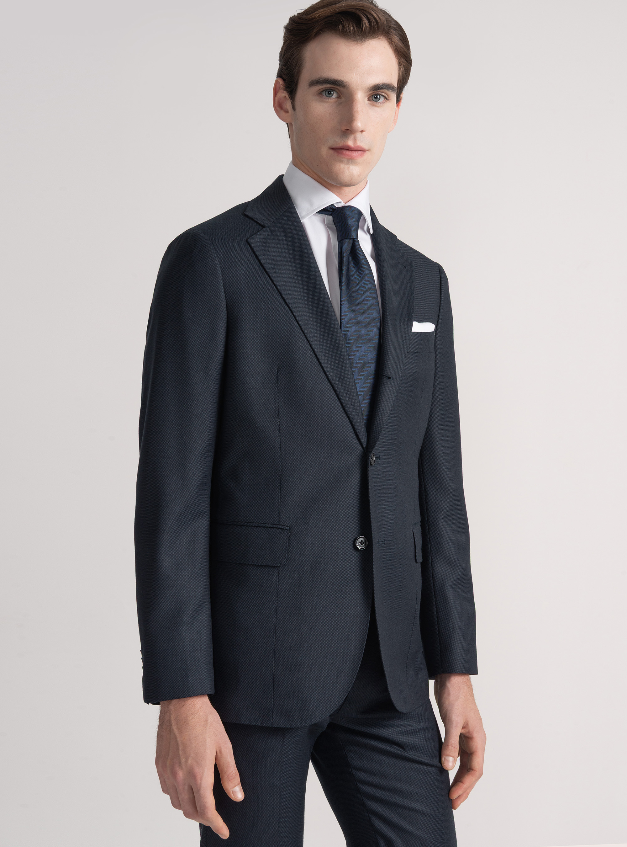 Giacca per abito in lana occhio di pernice Vitale Barberis Canonico, BLU NAVY